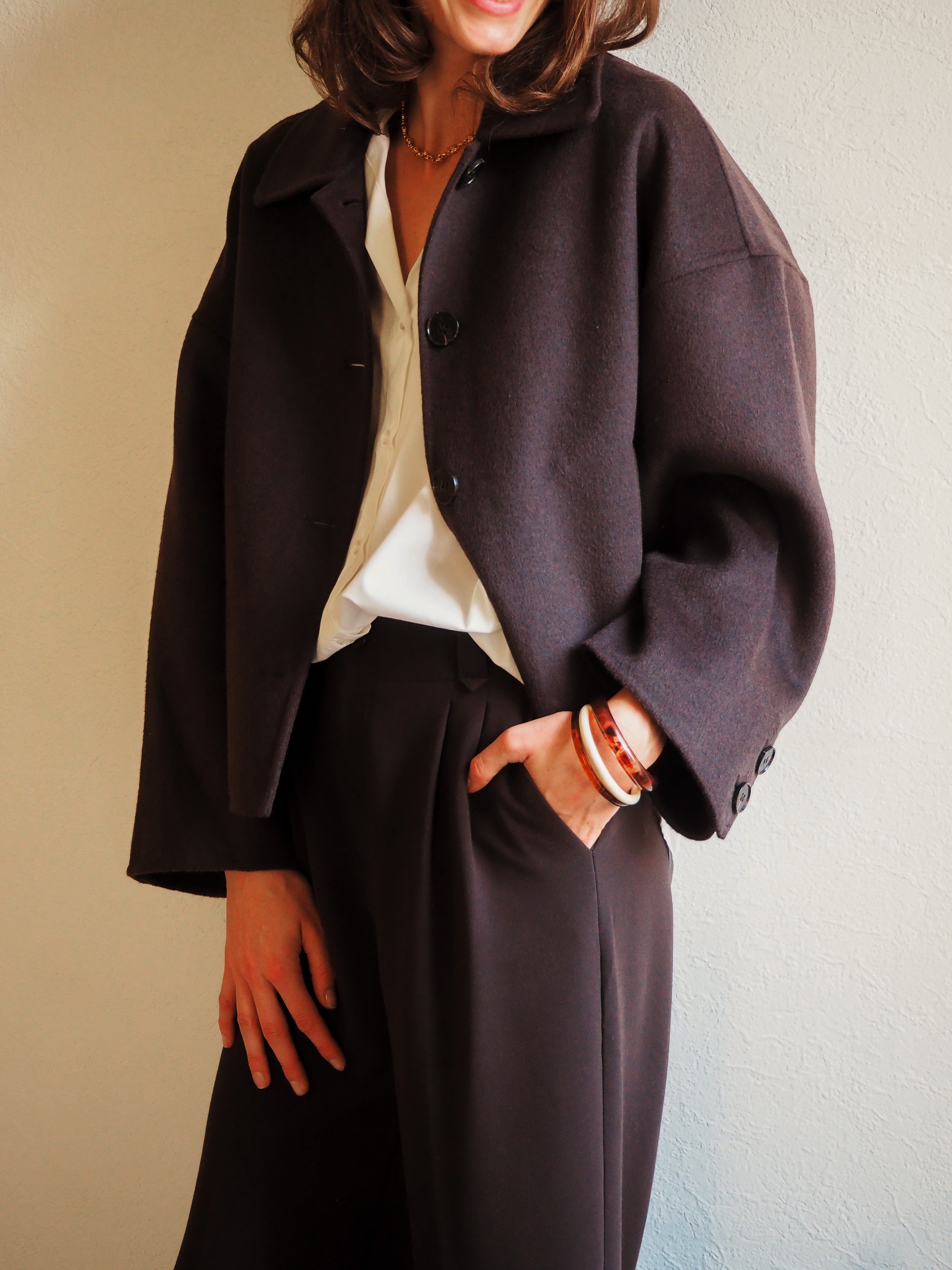 Caban double face Ébène