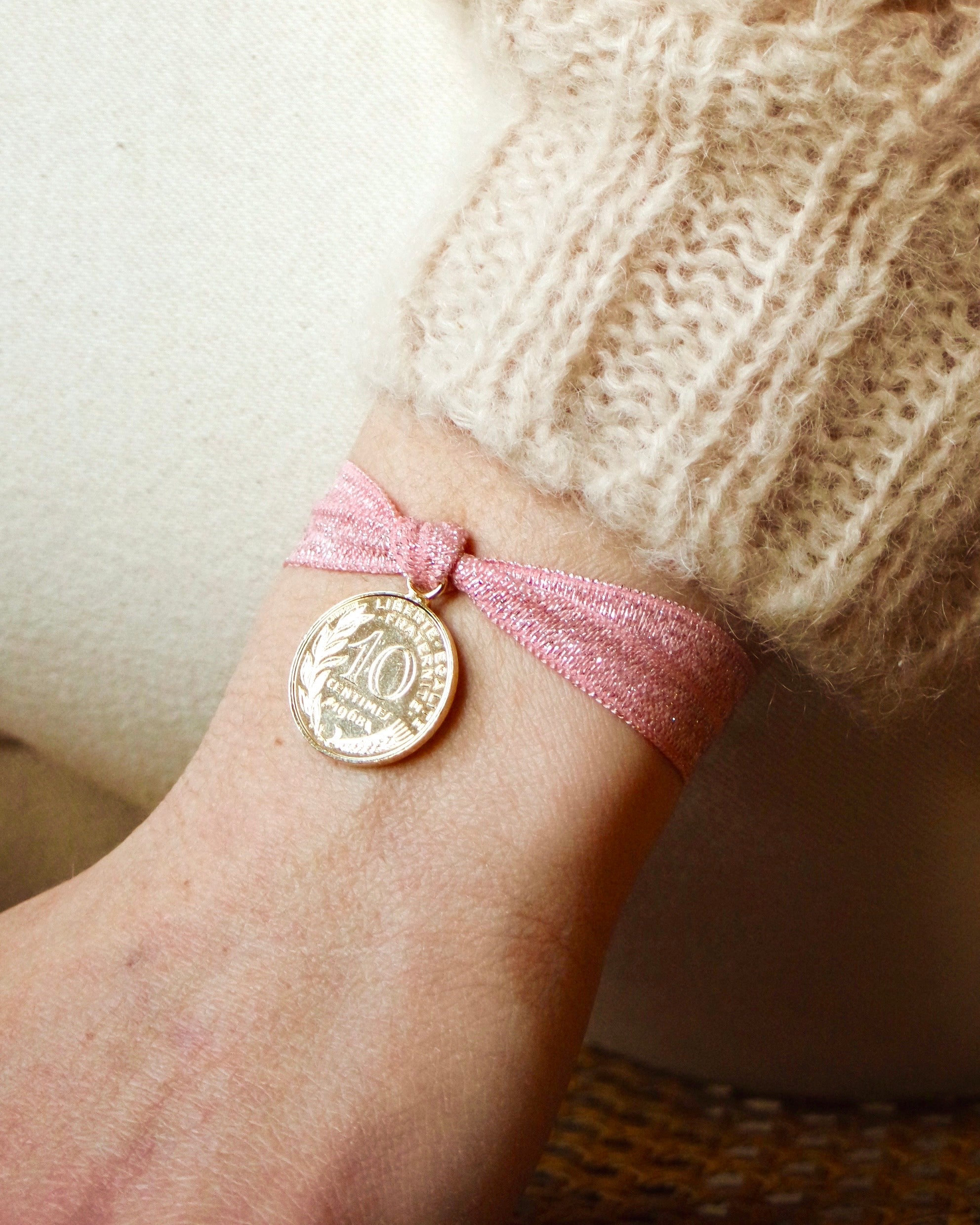 L'élastiqué Glitter Rose pâle