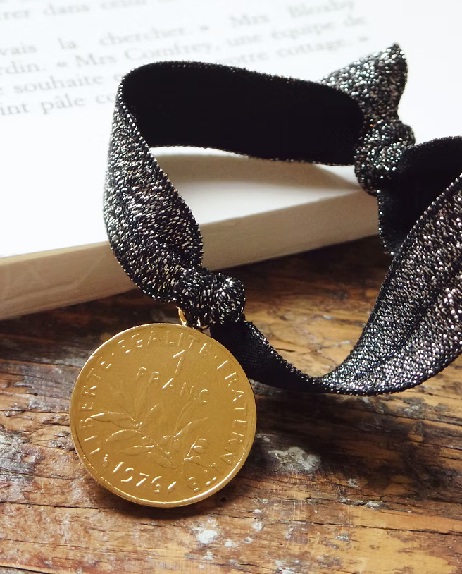 L'élastiqué Glitter Noir argenté