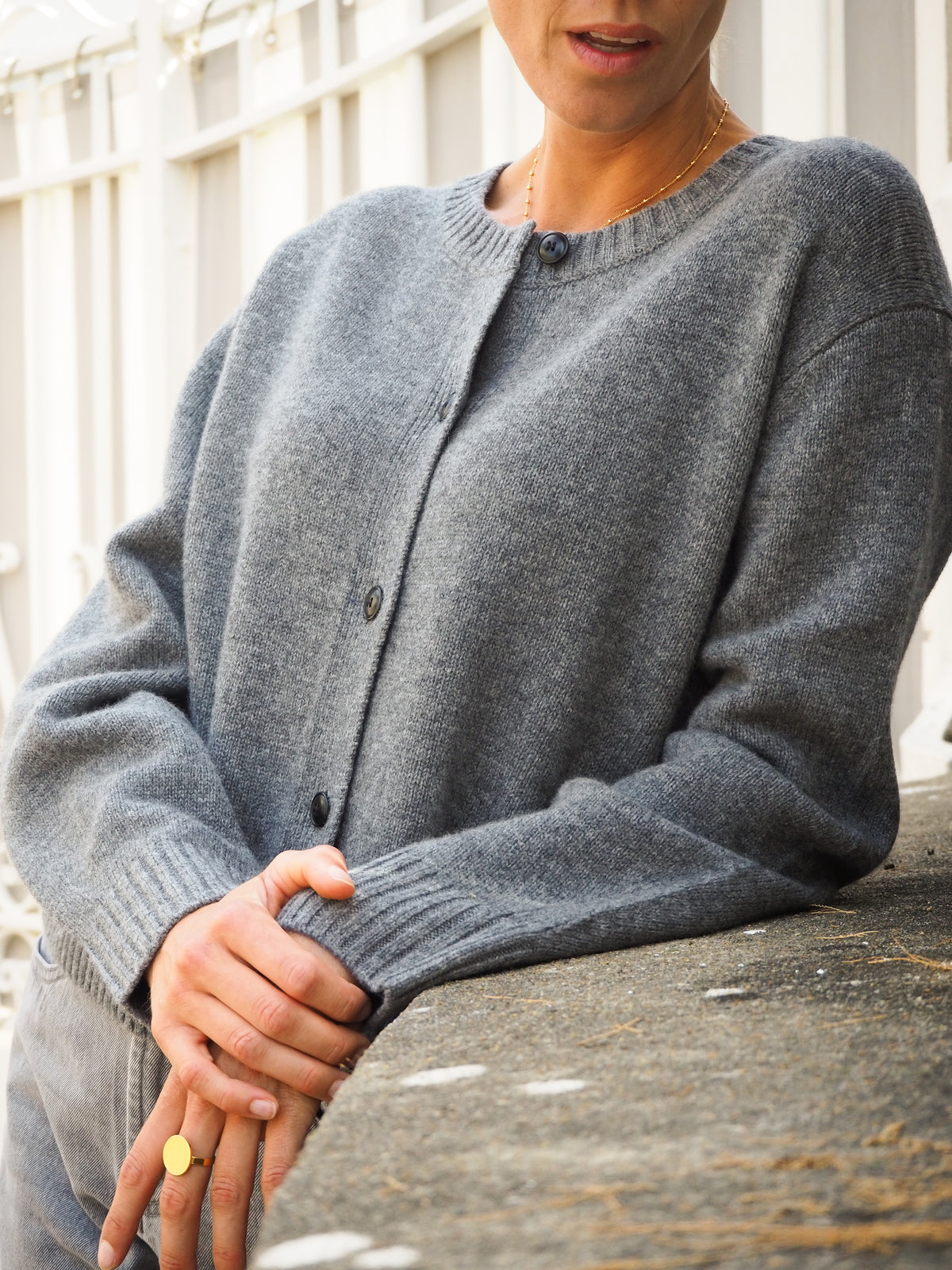 Cardigan laine Gris