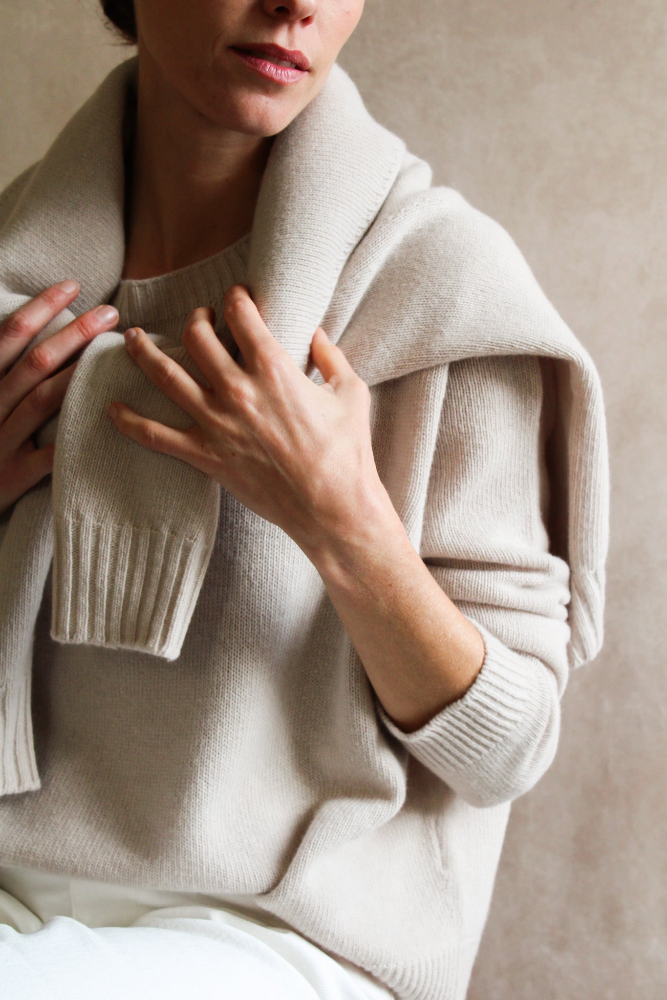 Le Pull col Roulé Poudre