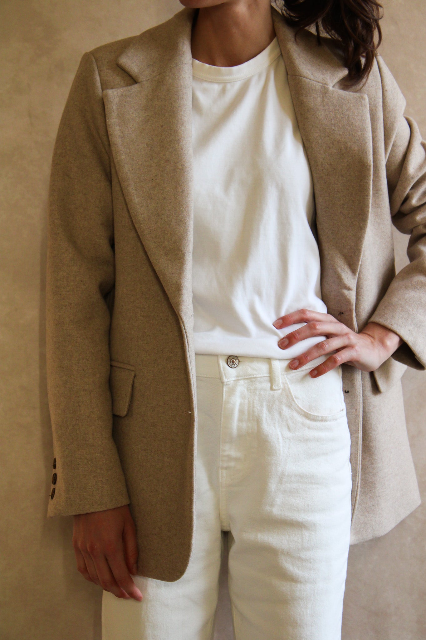 Blazer laine Beige