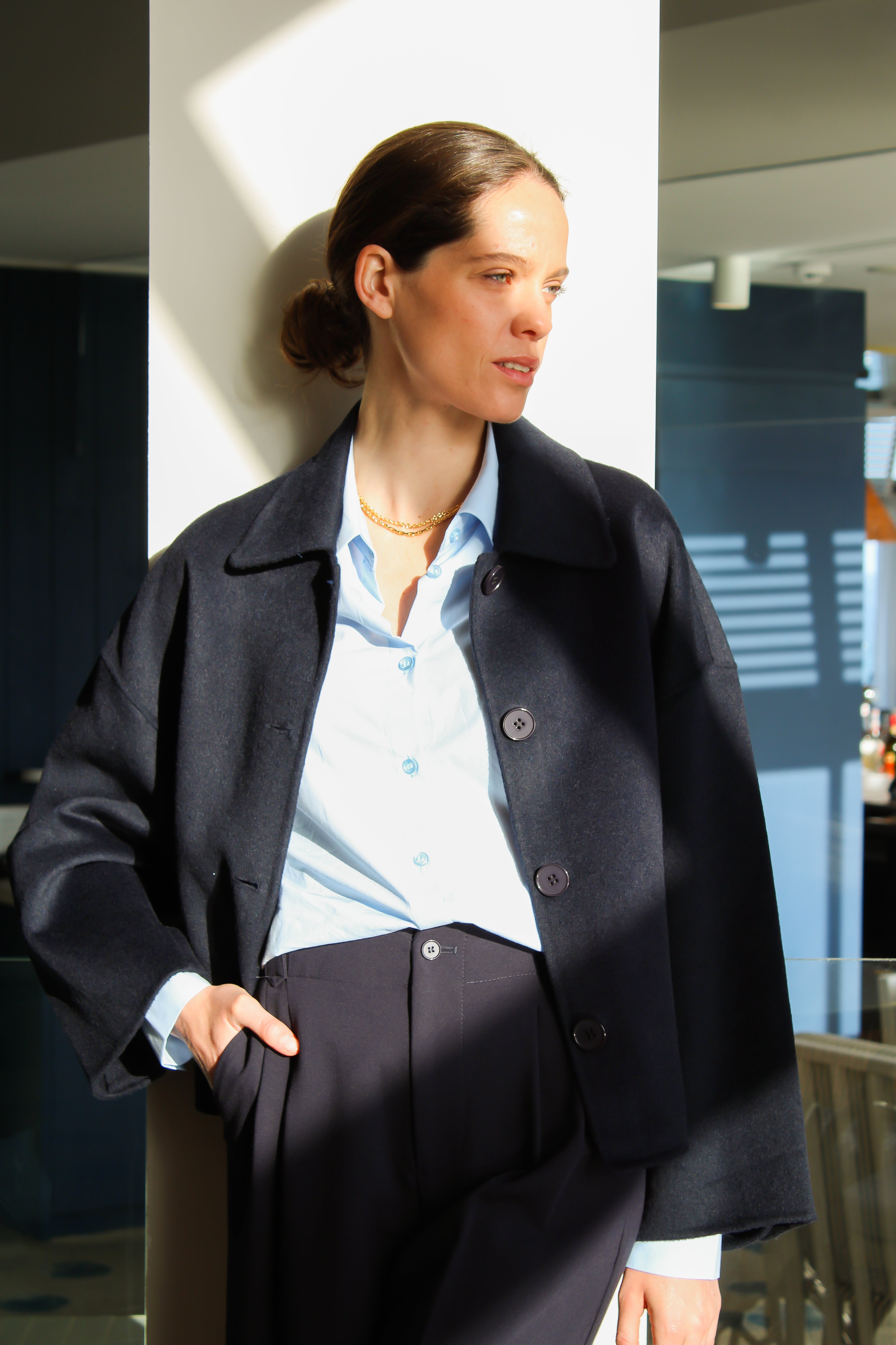 Caban double face Marine