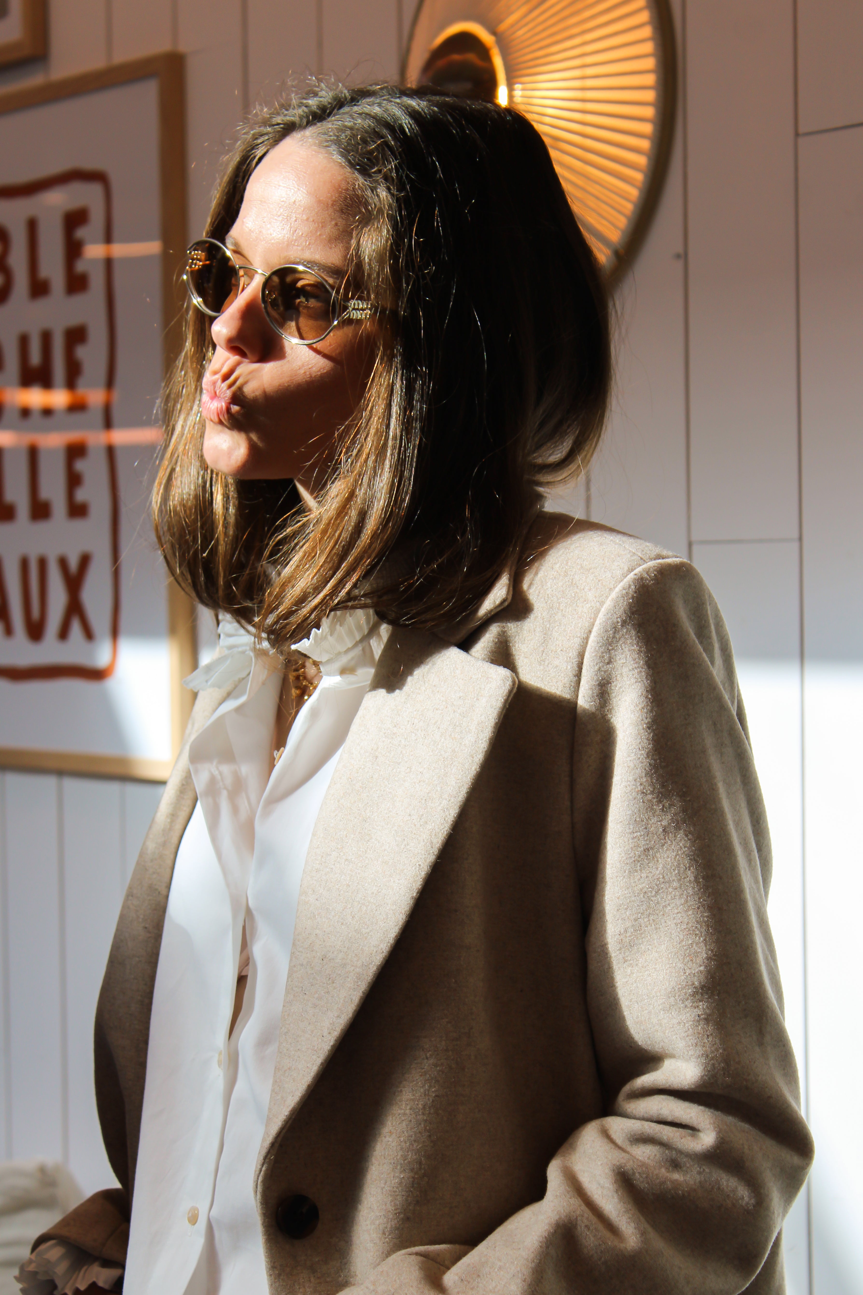 Blazer laine Beige