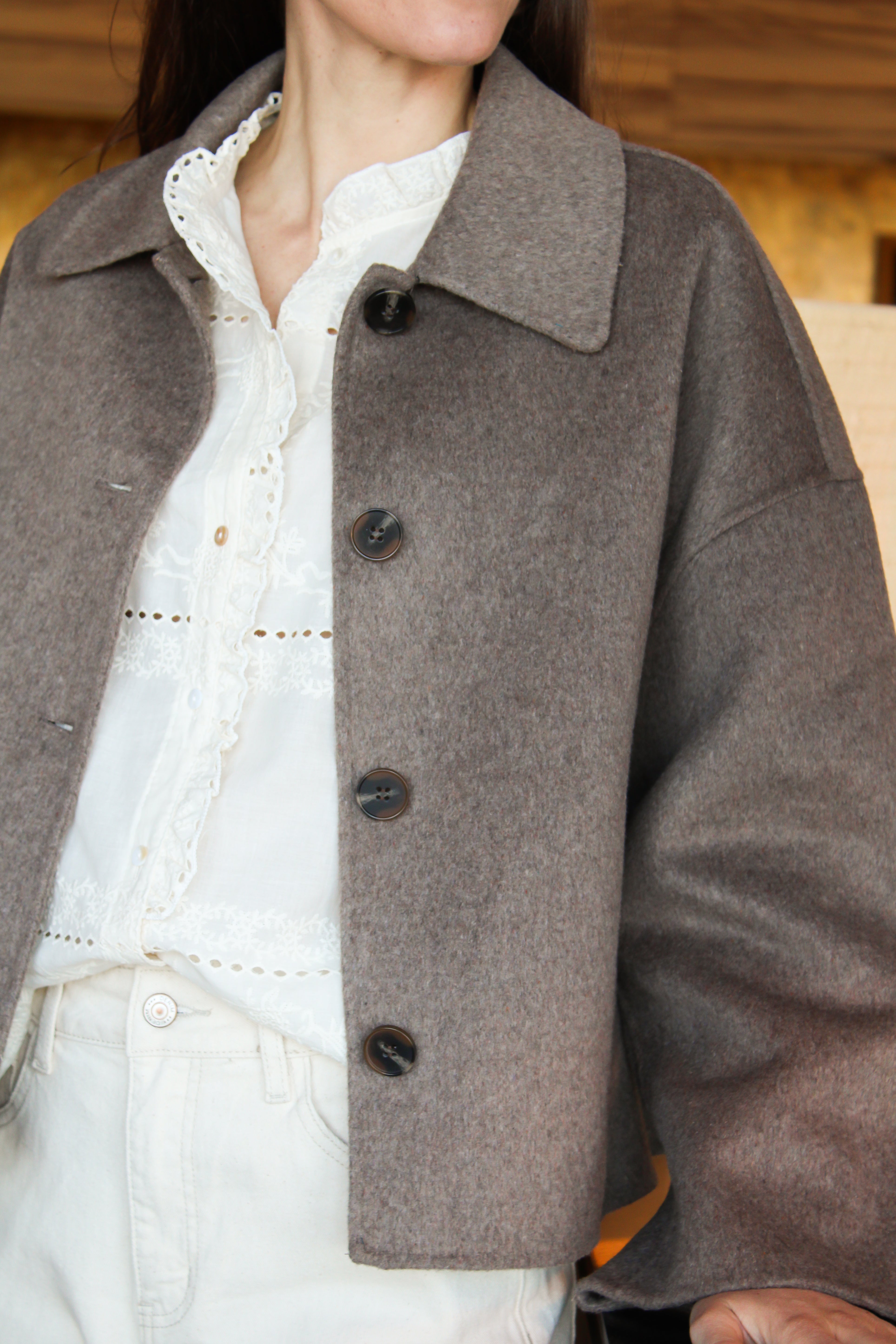 Caban double face Taupe