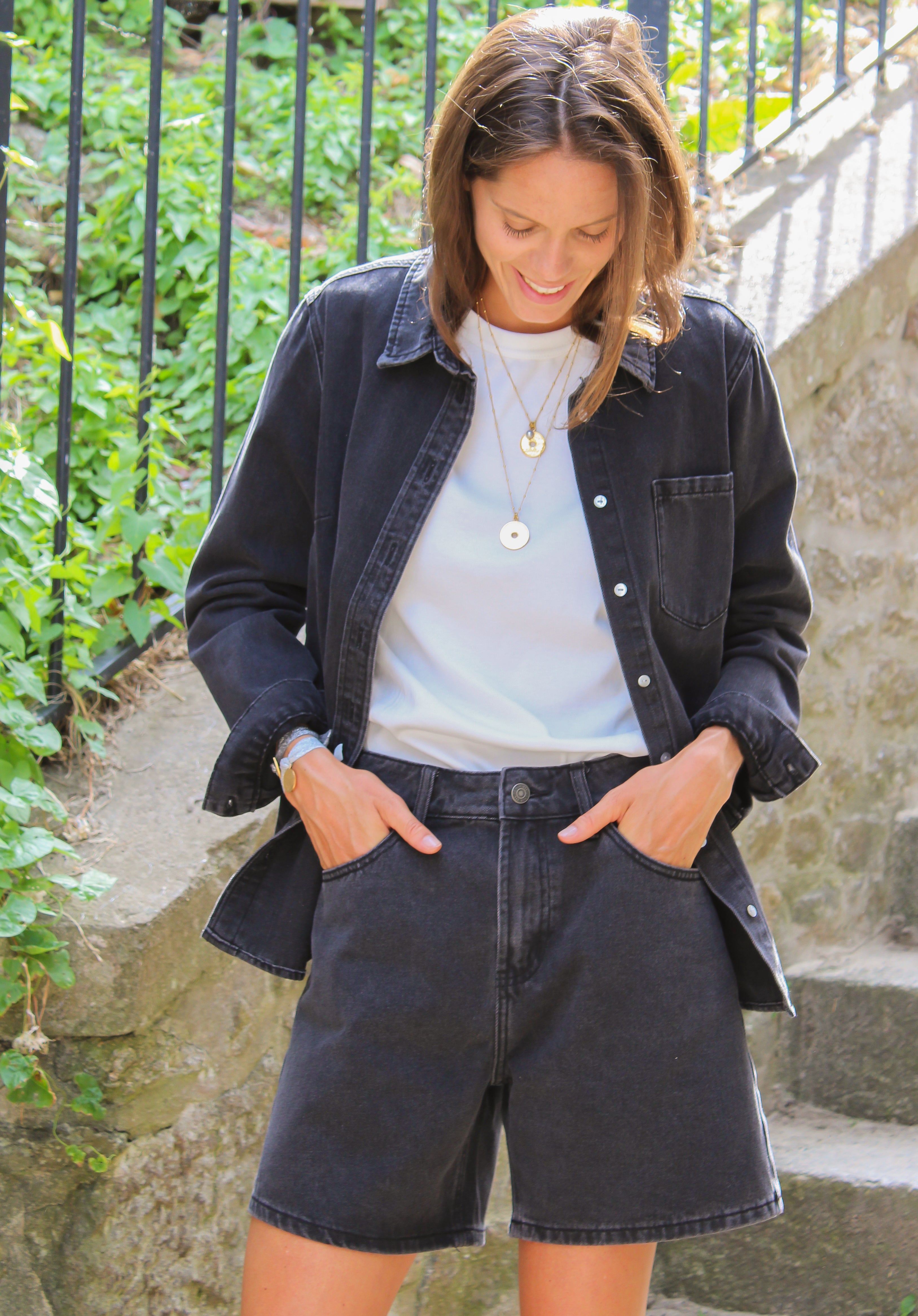 Short Denim Gris
