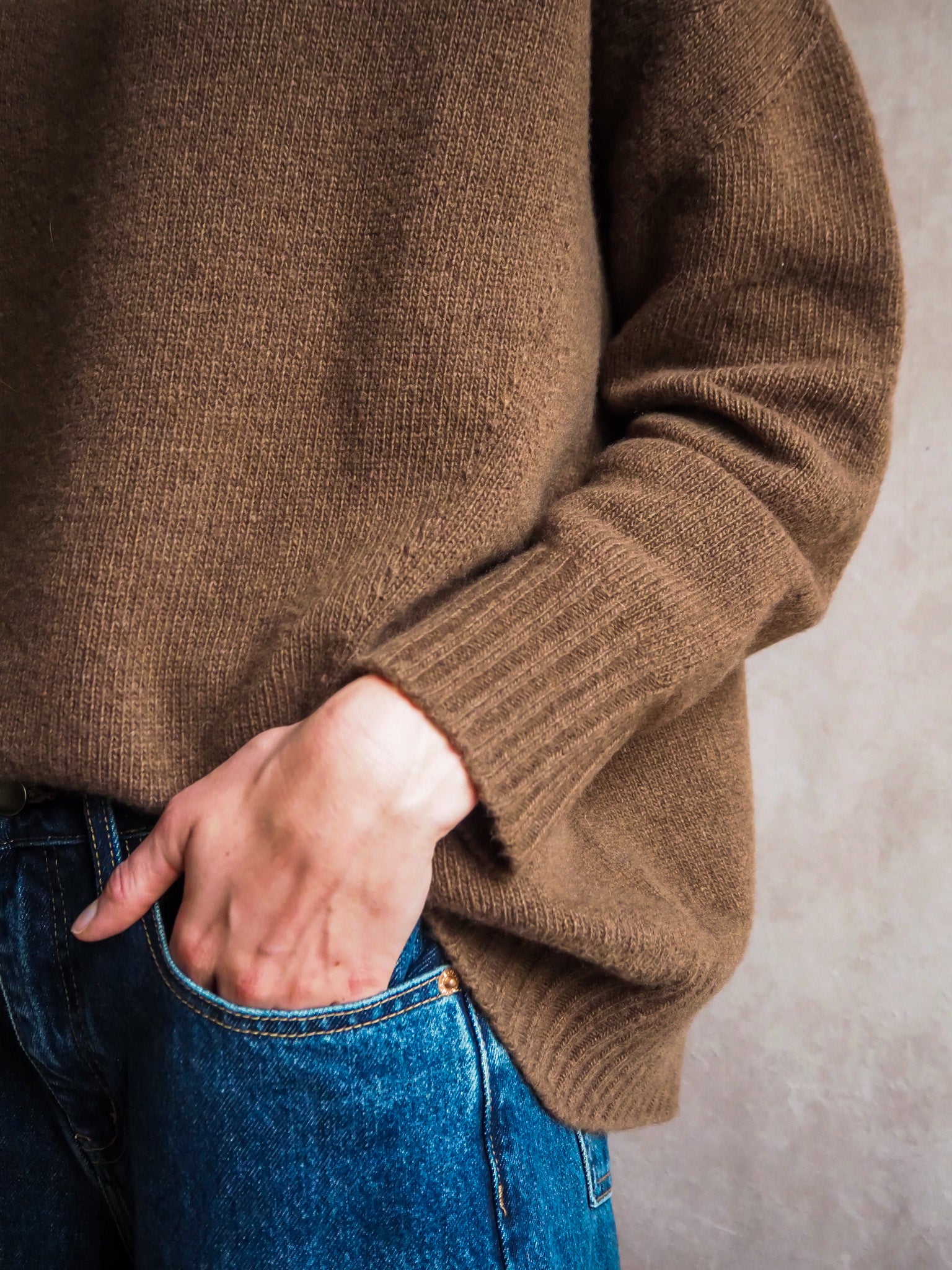 Le Pull col Roulé Marron chiné