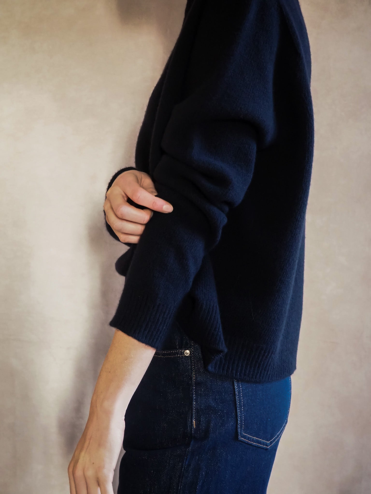 Le pull col Rond Marine