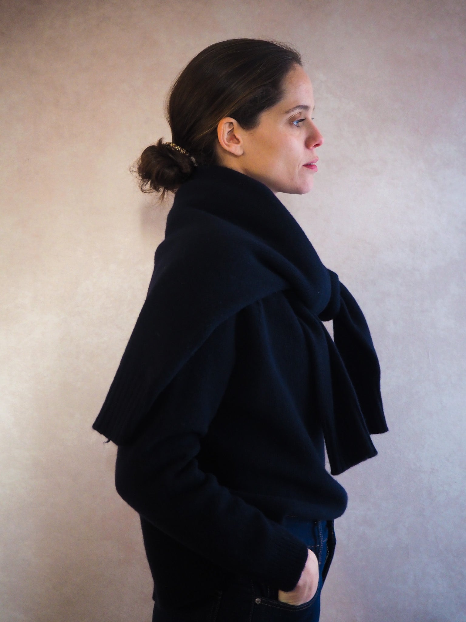 Le Pull col Roulé Marine