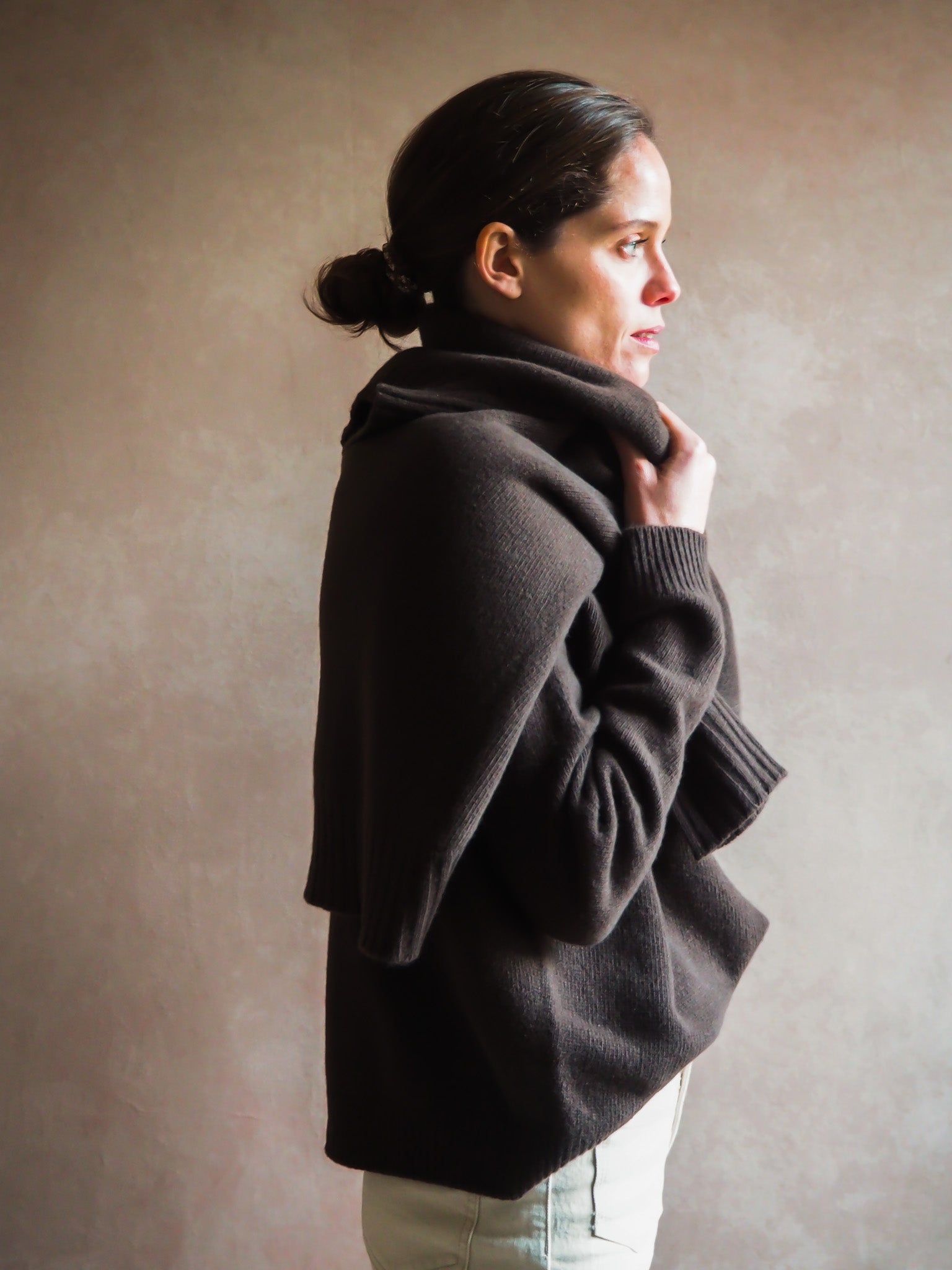 Le Pull col Roulé Chocolat