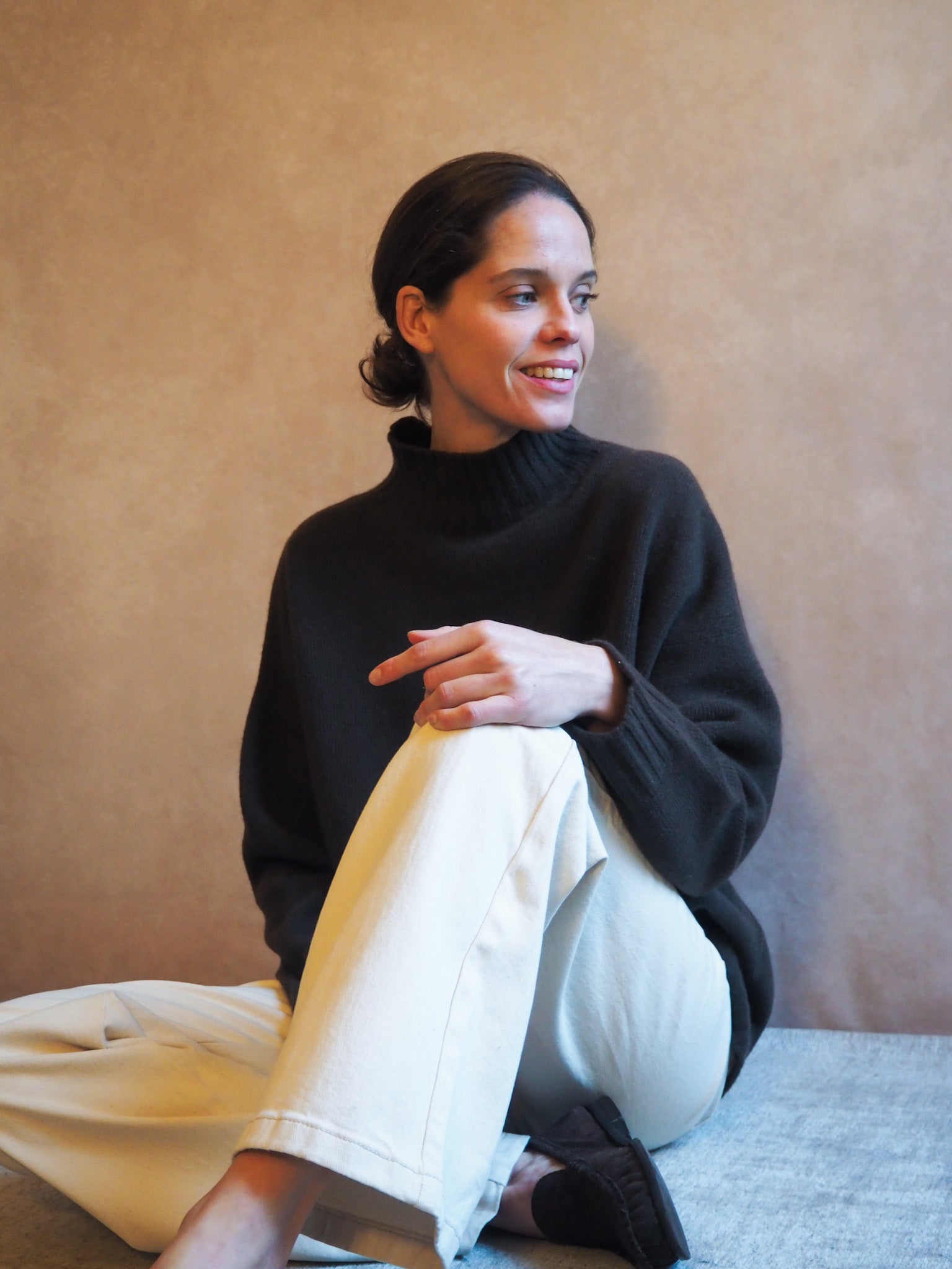 Le Pull col Roulé Chocolat