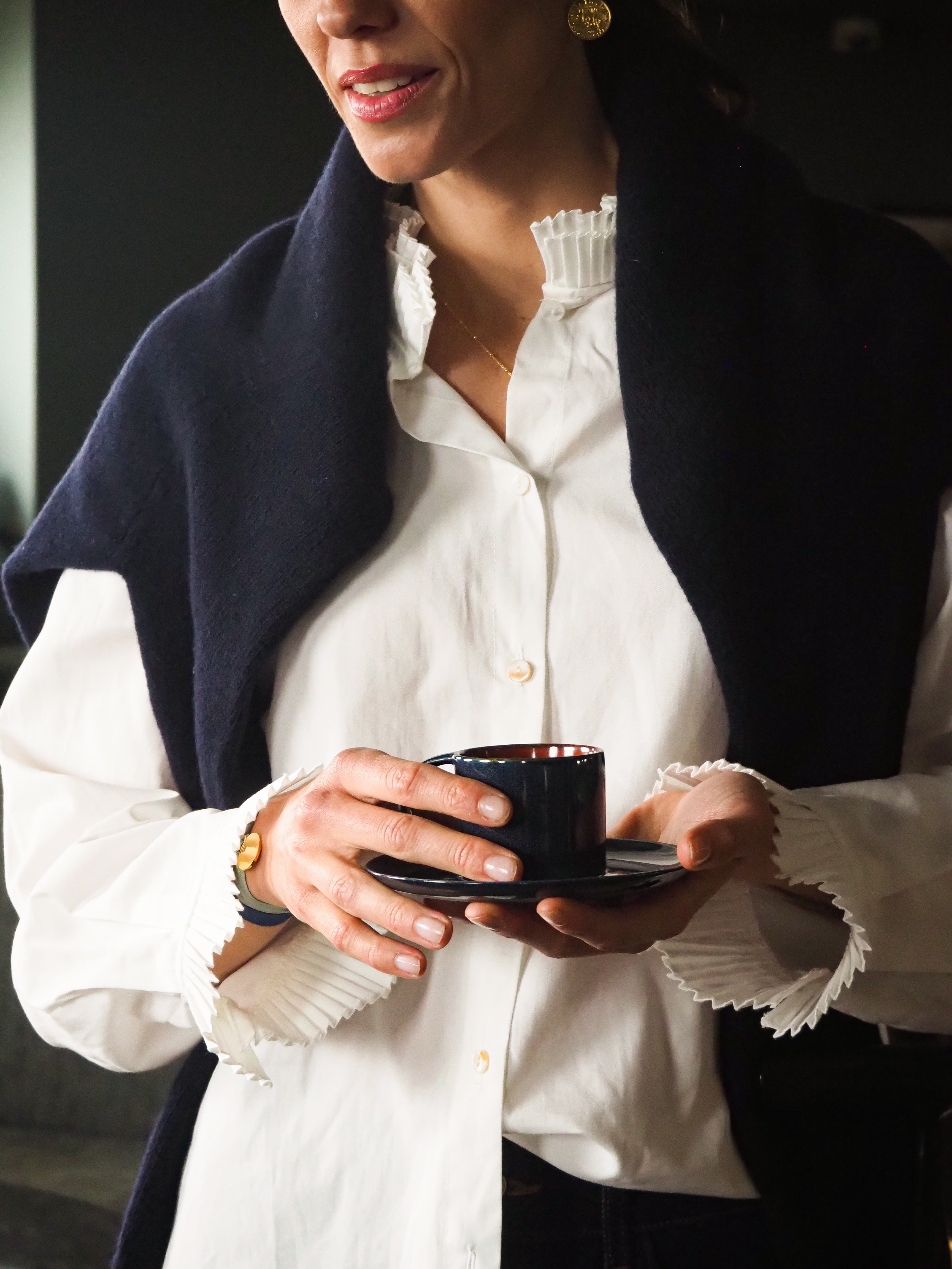 Le pull col Rond Marine