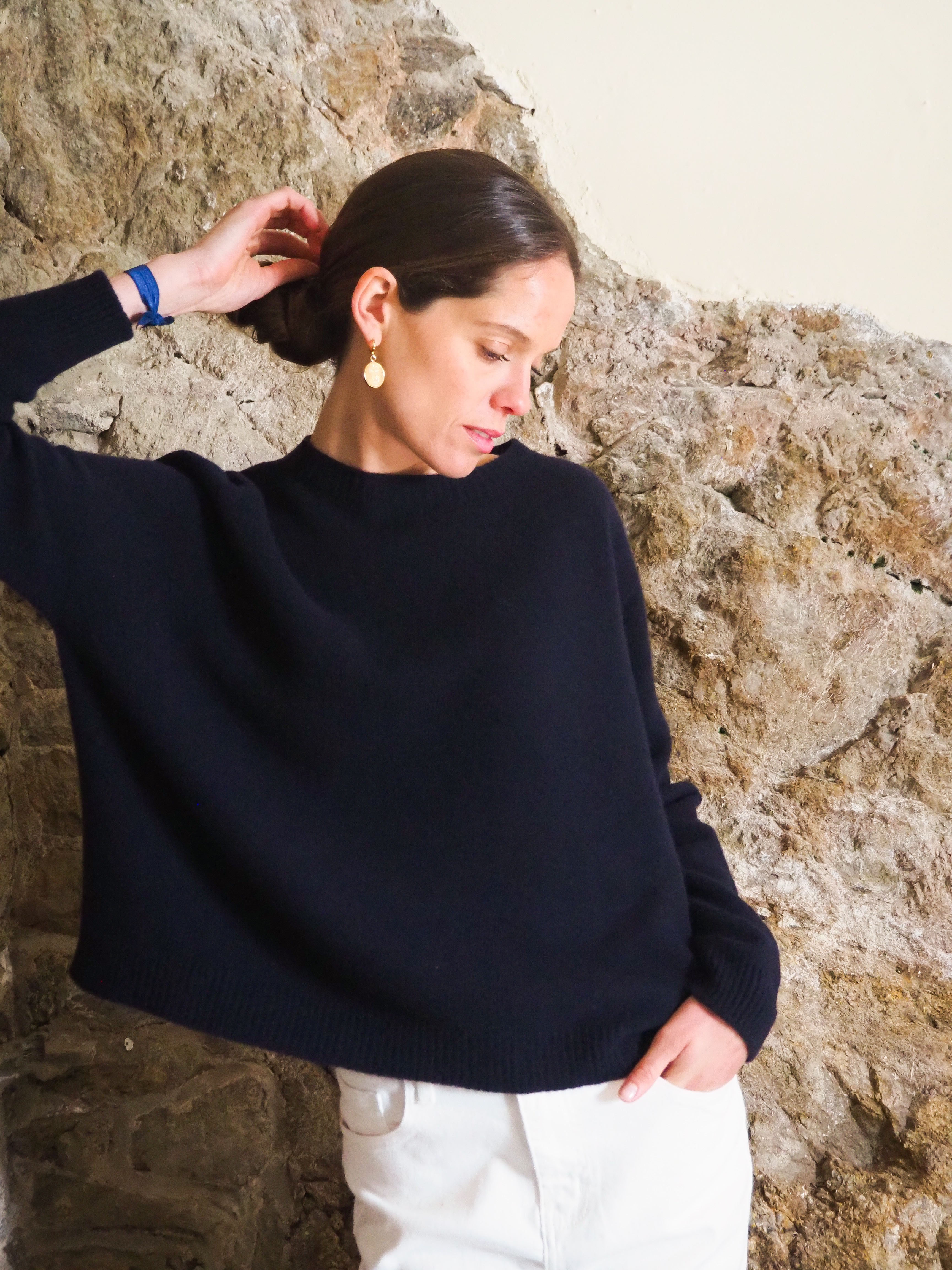 Le pull col Rond Marine