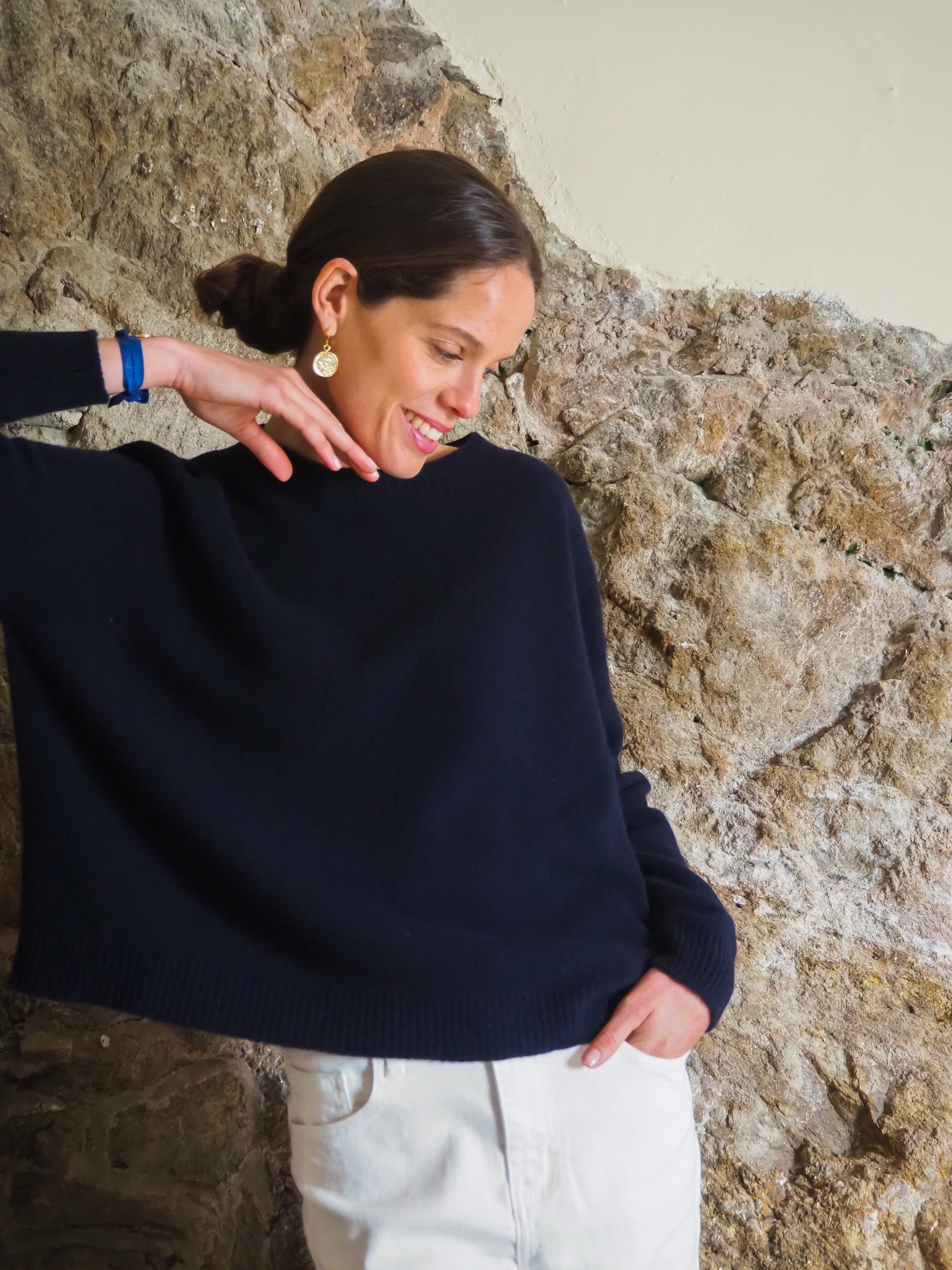Le pull col Rond Marine