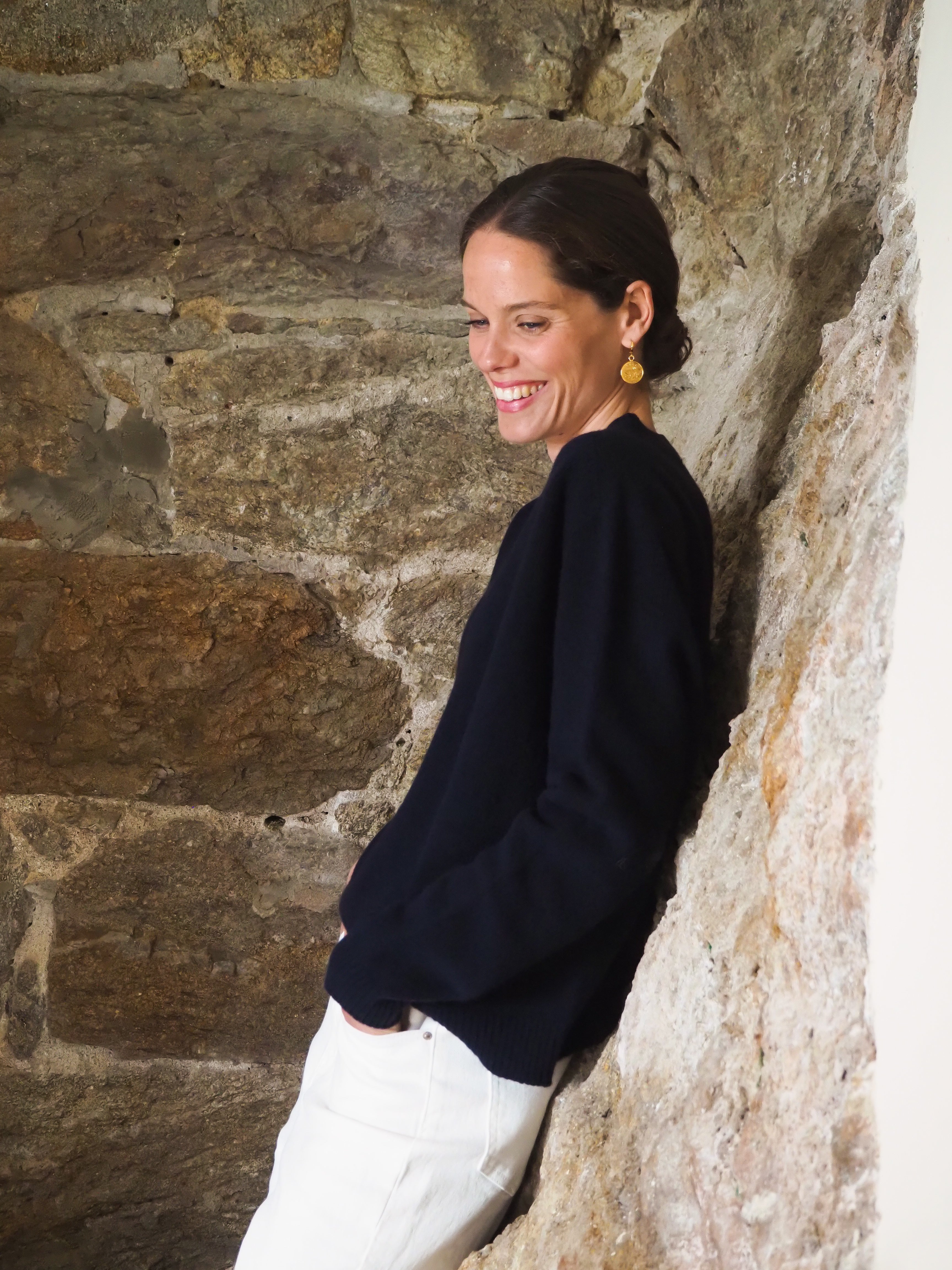 Le pull col Rond Marine