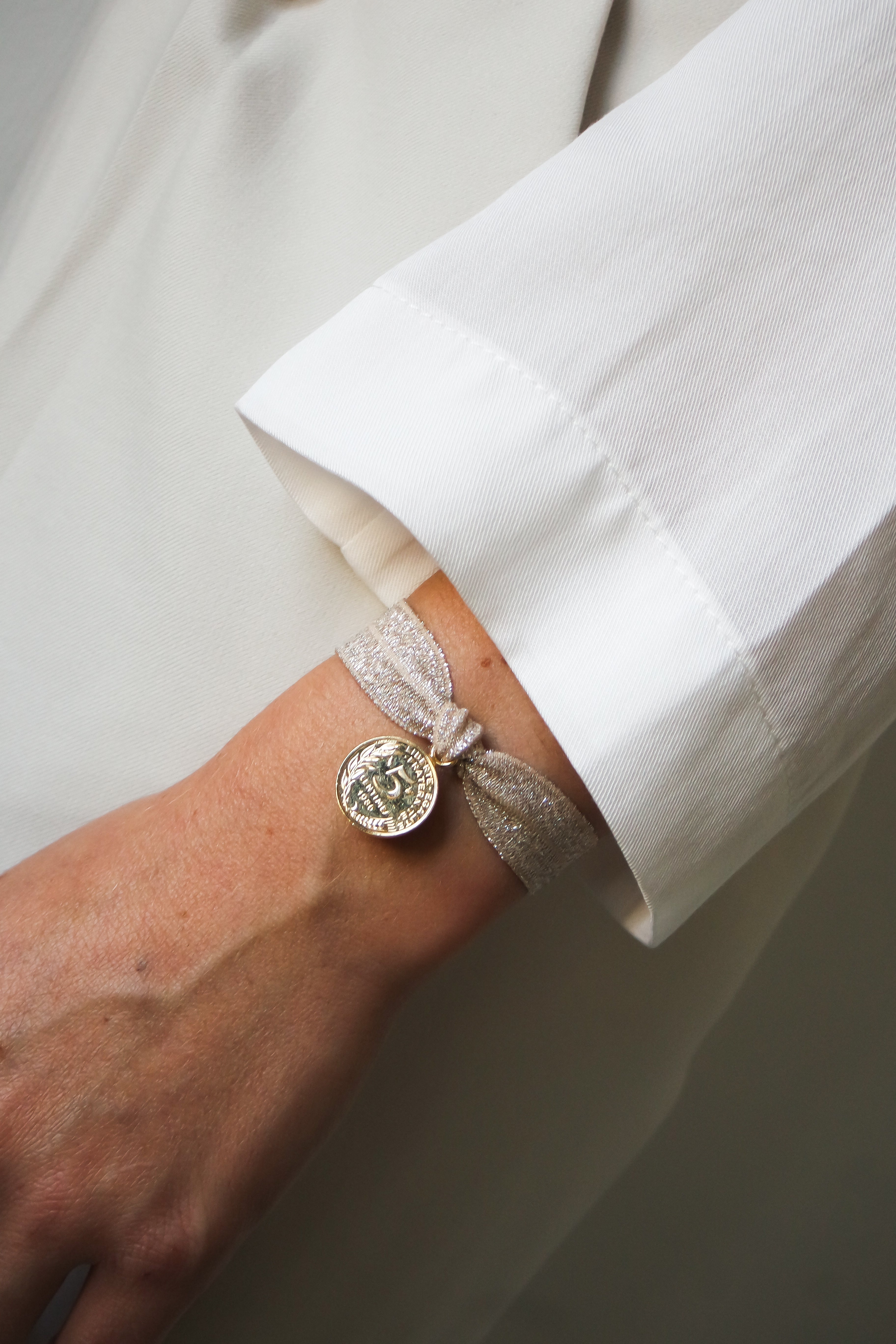 Le Bracelet élastiqué Glitter Beige