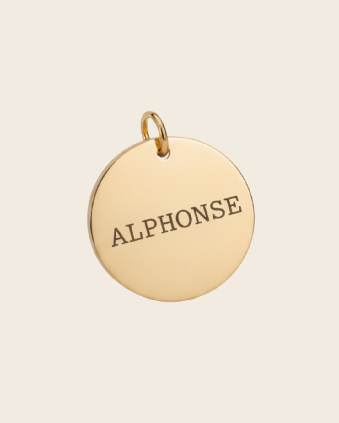 Collier médaille gravée Vert Tilleul