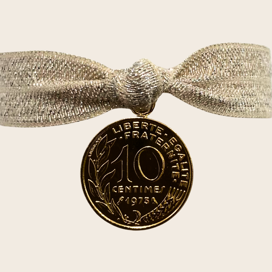 Le Bracelet élastiqué Glitter Beige