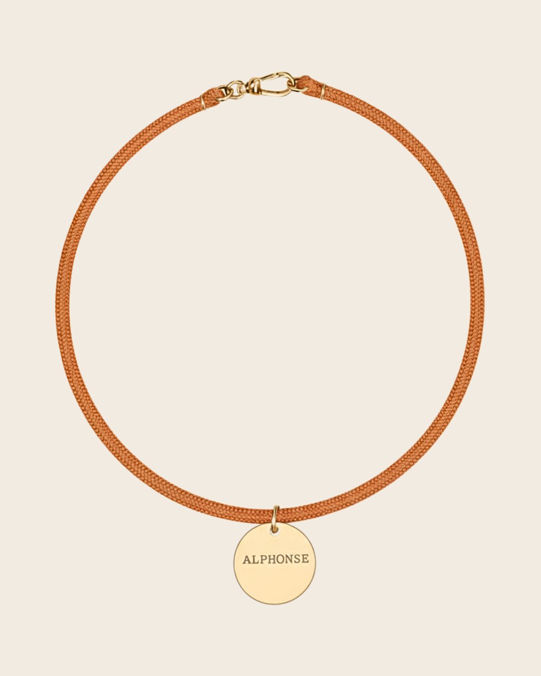 Collier médaille gravée Orange