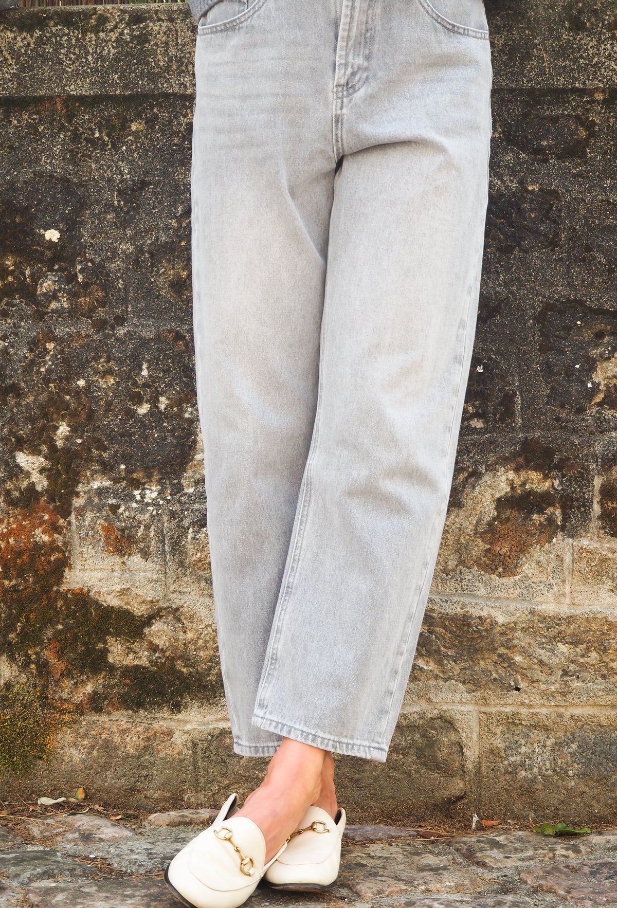 Jean Boyfriend gris clair