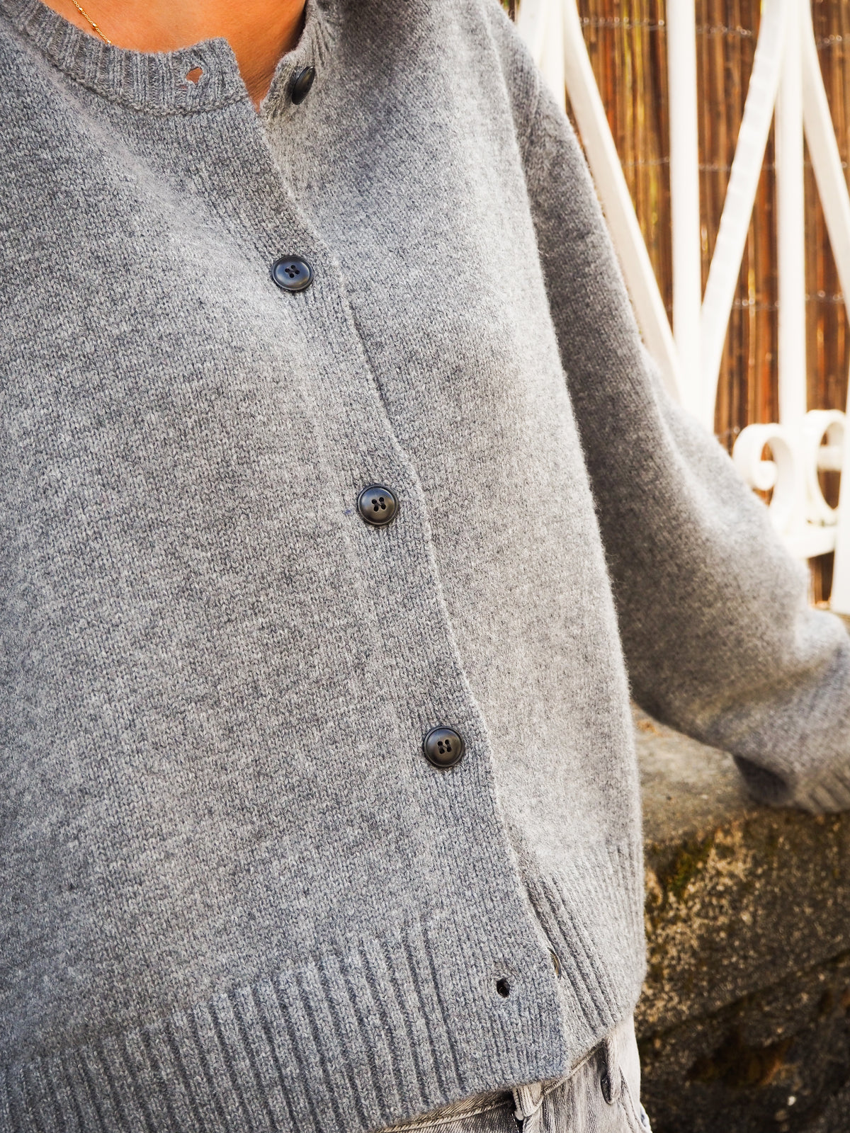 Cardigan laine Gris