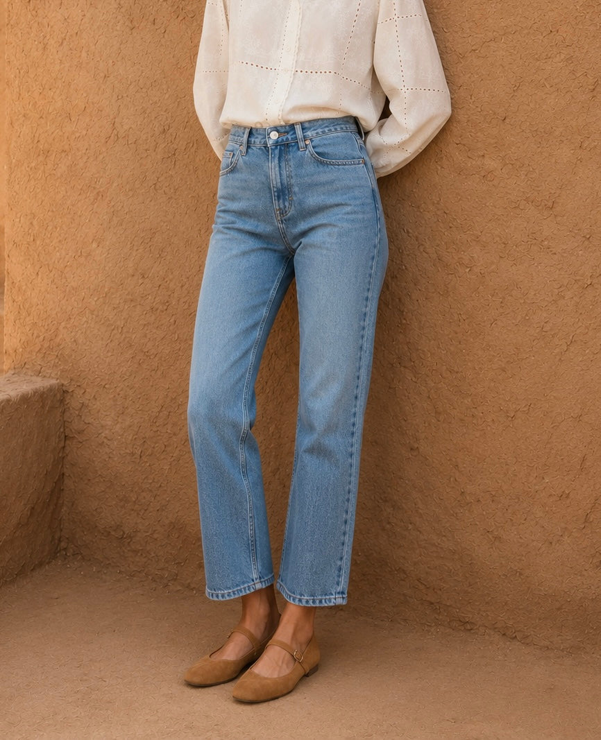 Jean Droit Bleu Vintage