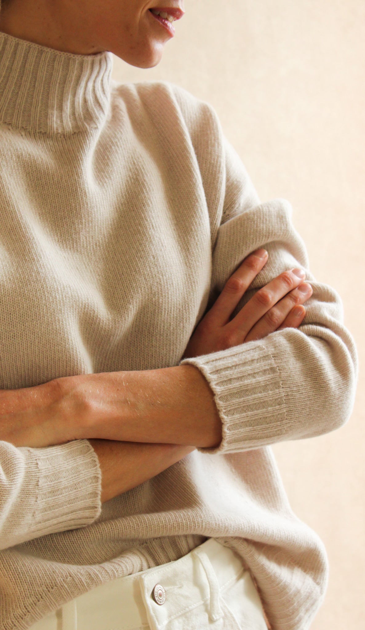 Le Pull col Roulé Poudre