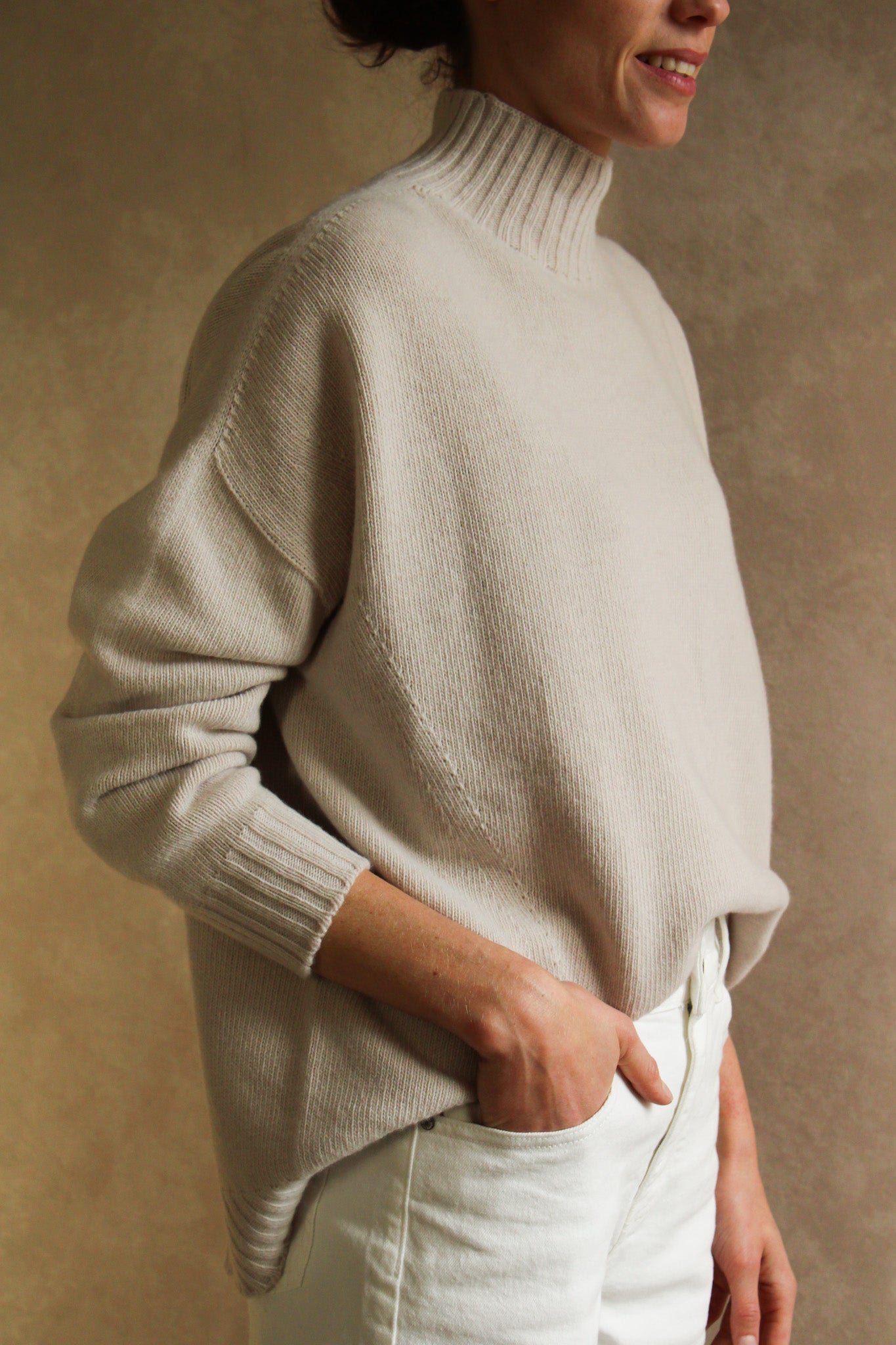 Le Pull col Roulé Poudre