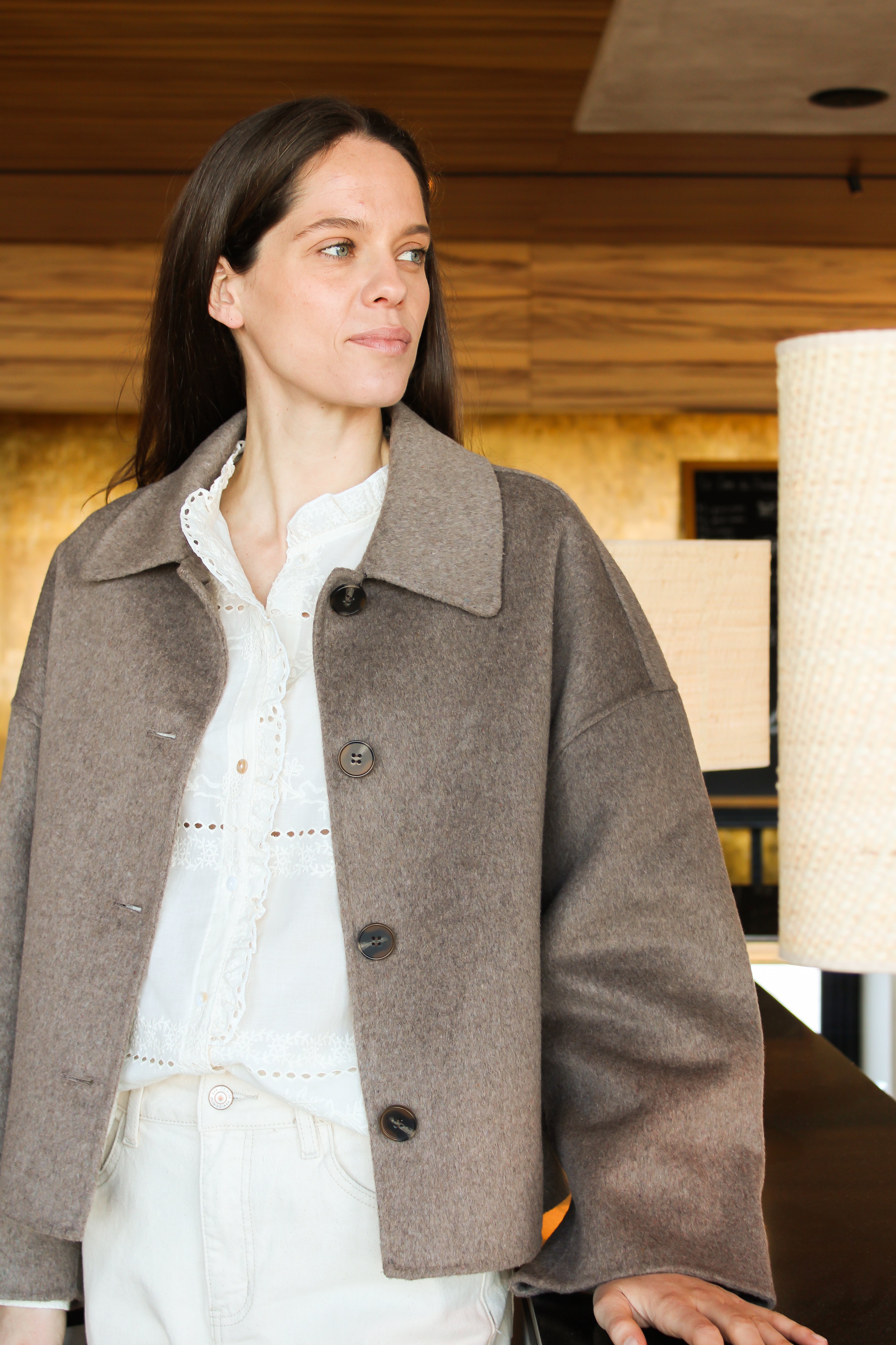 Caban double face Taupe