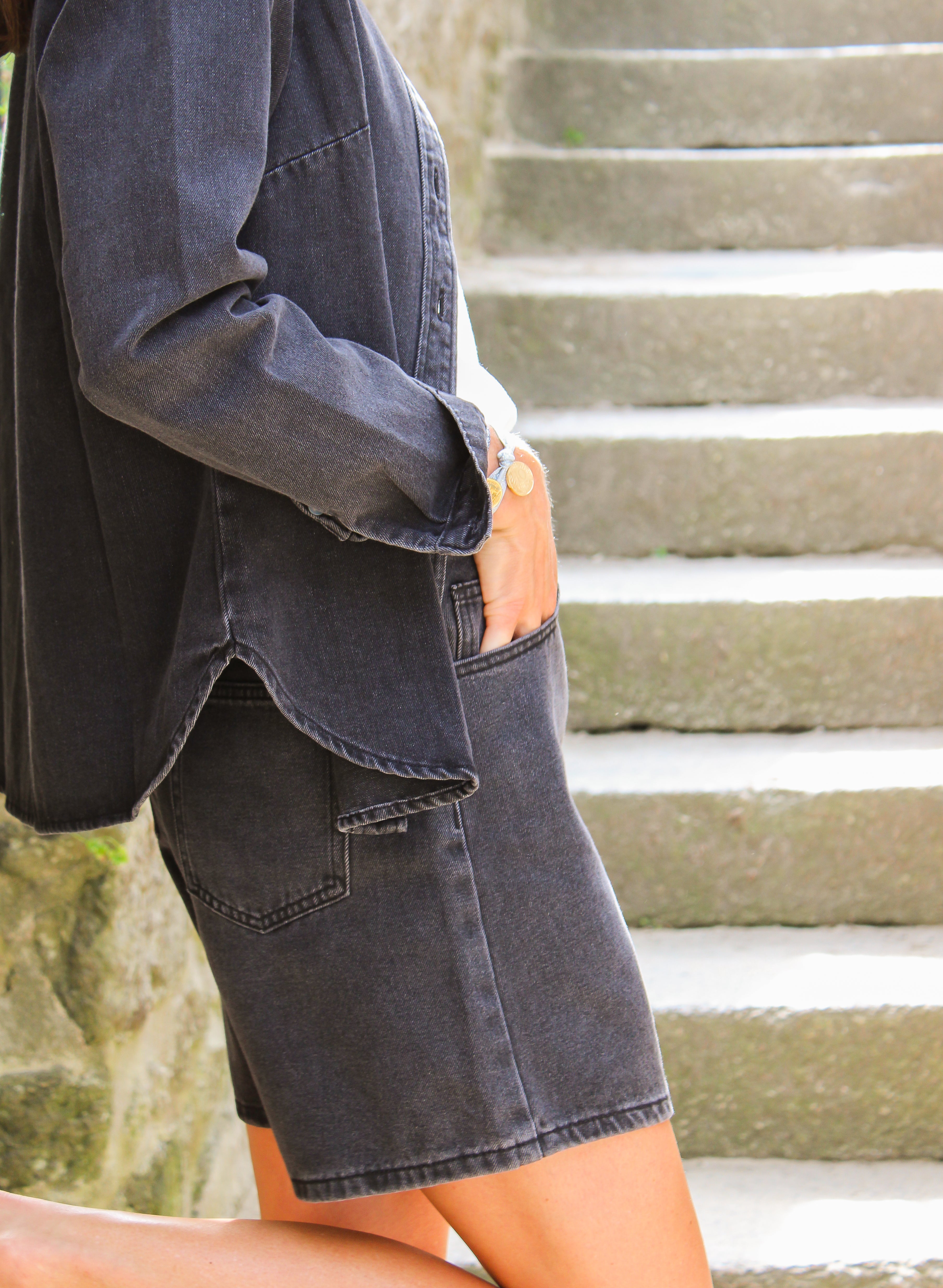Short Denim Gris