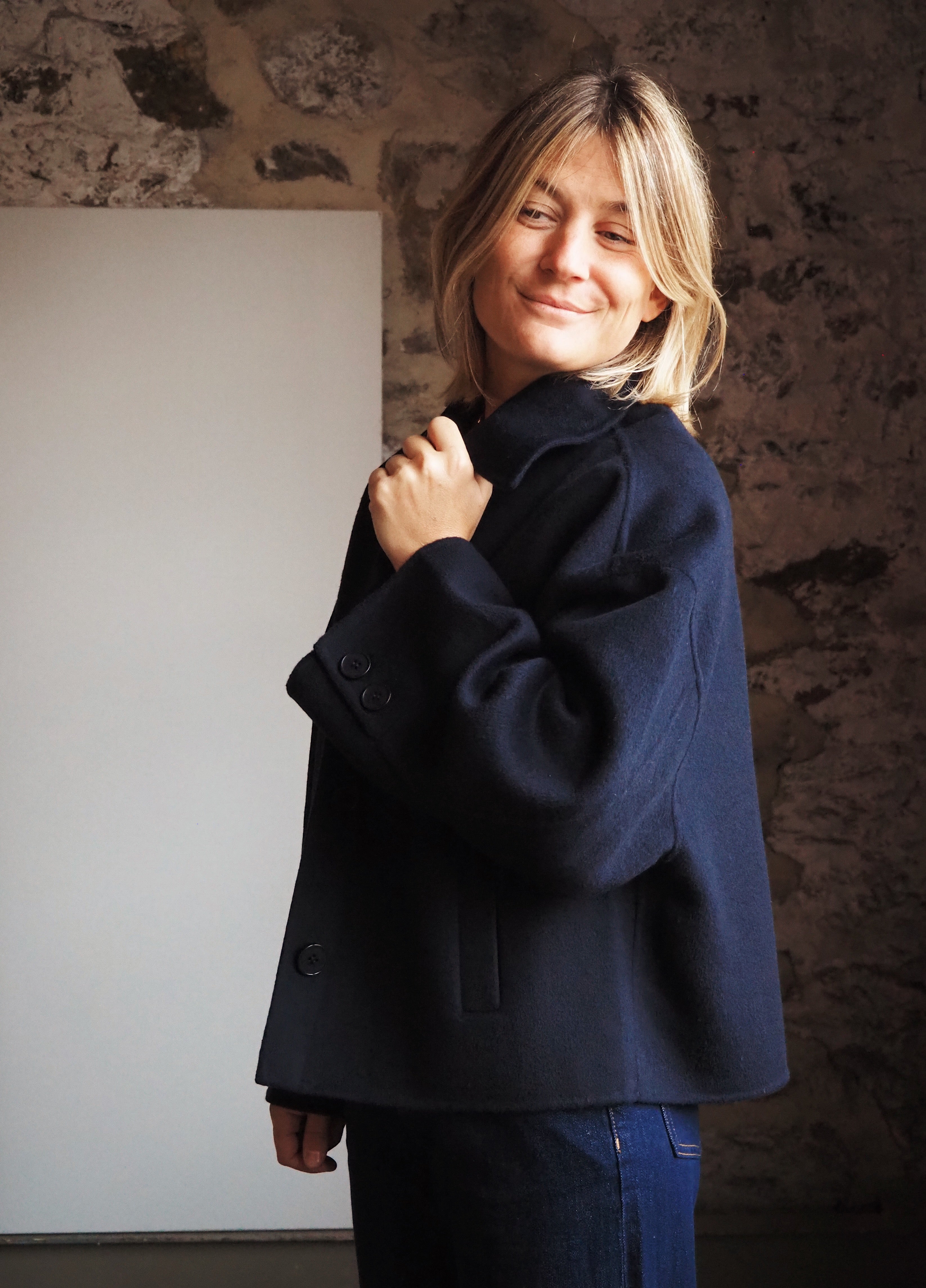 Caban double face Marine