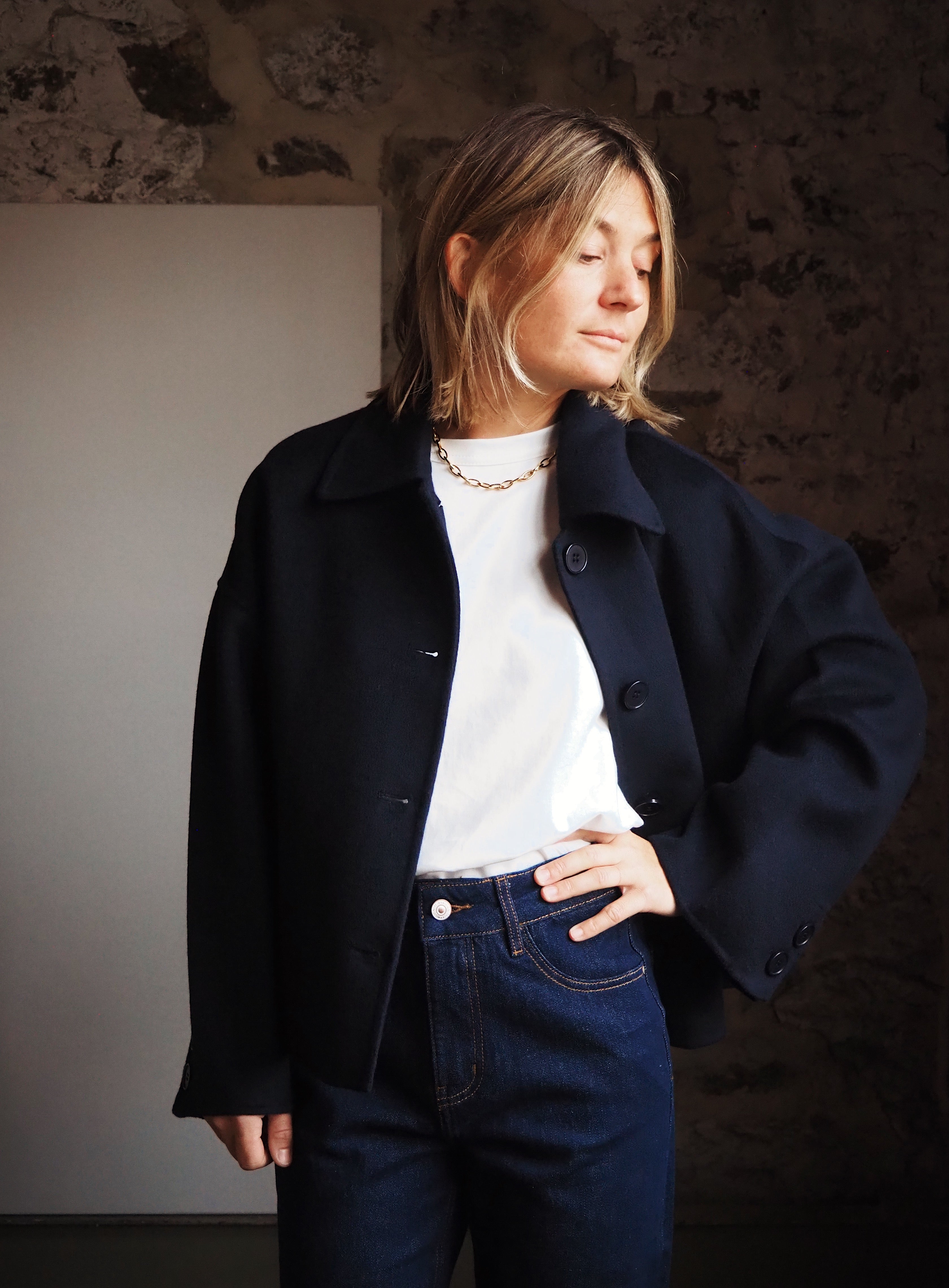 Caban double face Marine