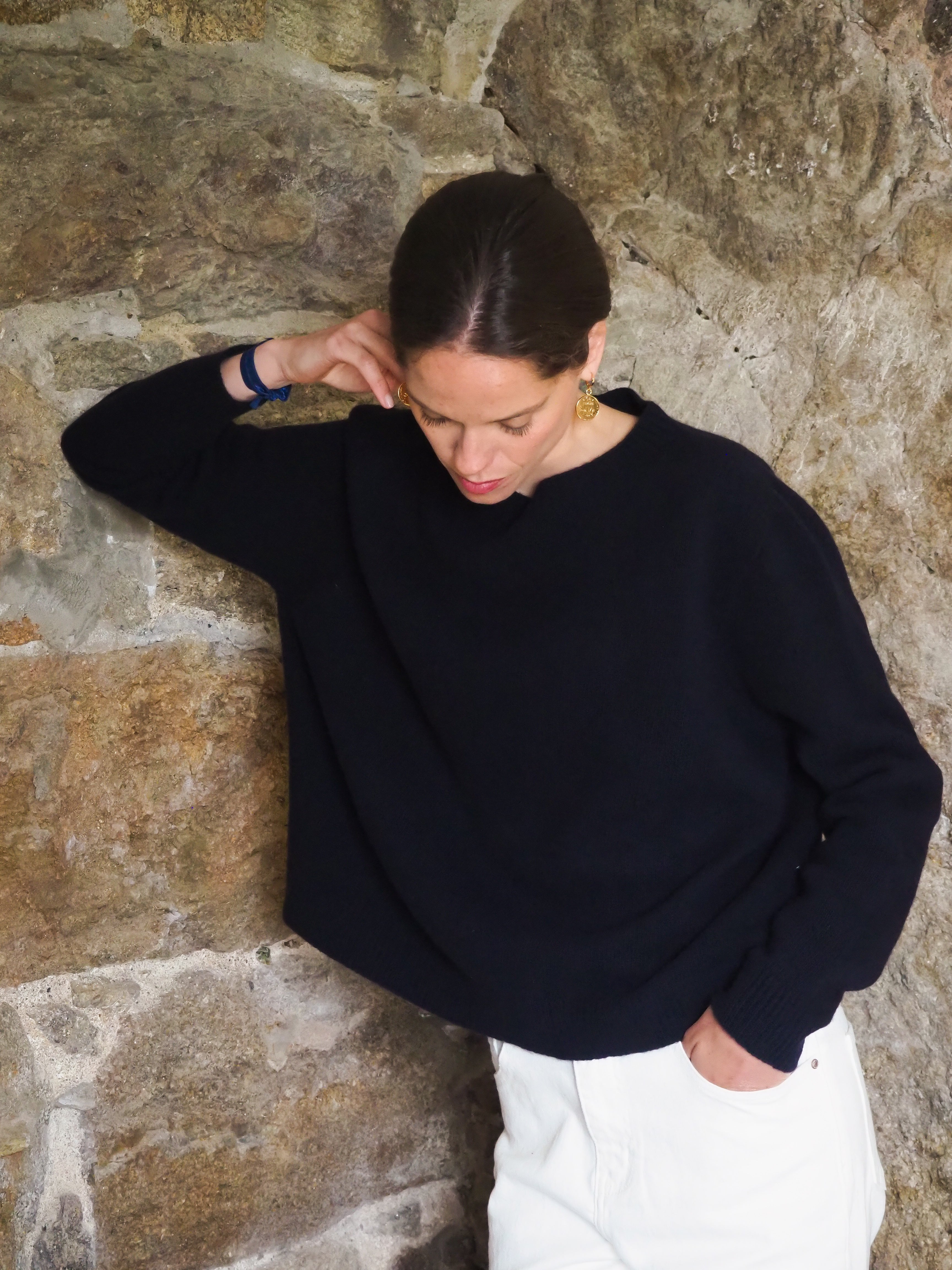 Le pull col Rond Marine