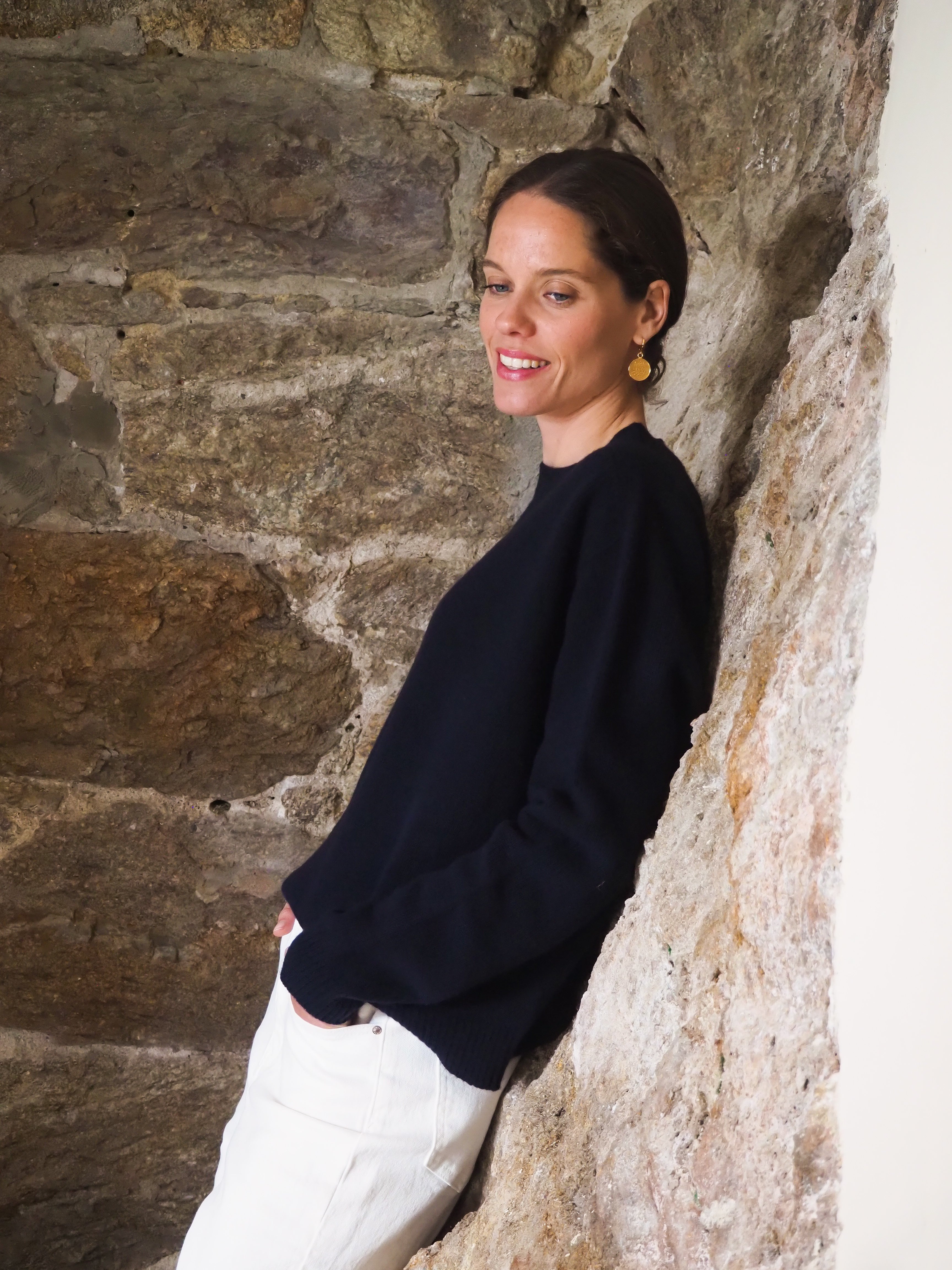 Le pull col Rond Marine