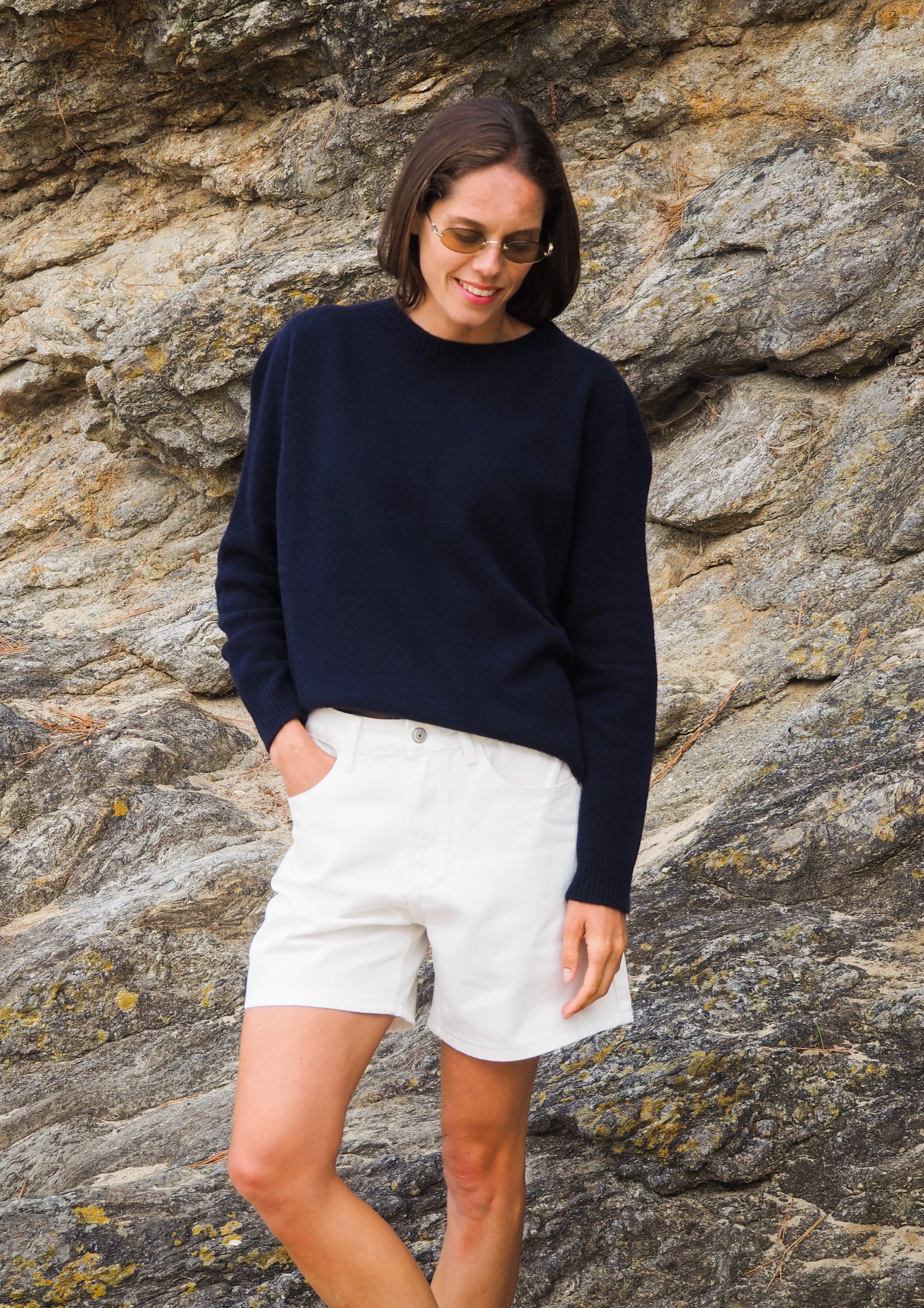Le pull col Rond Marine