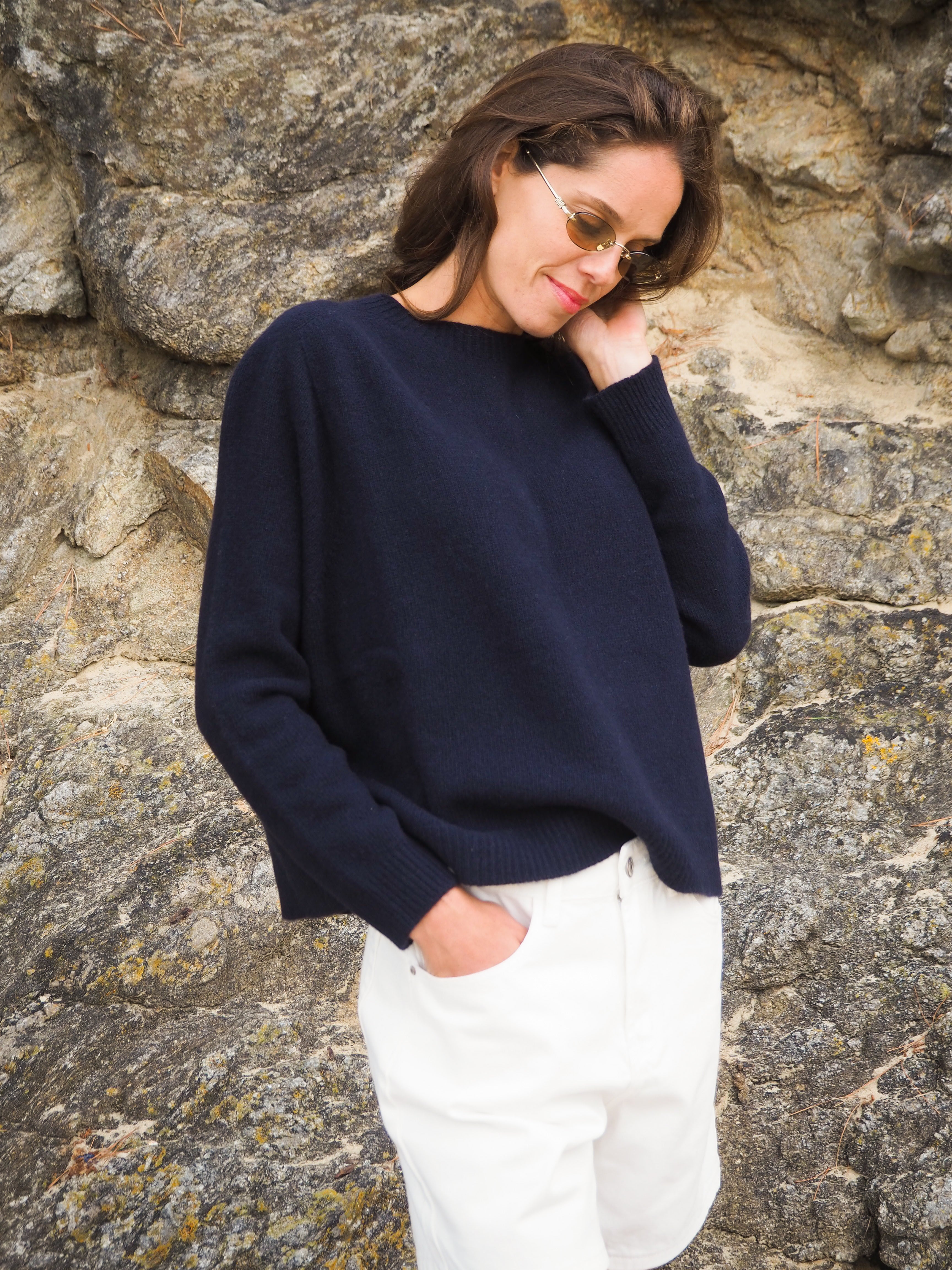 Le pull col Rond Marine