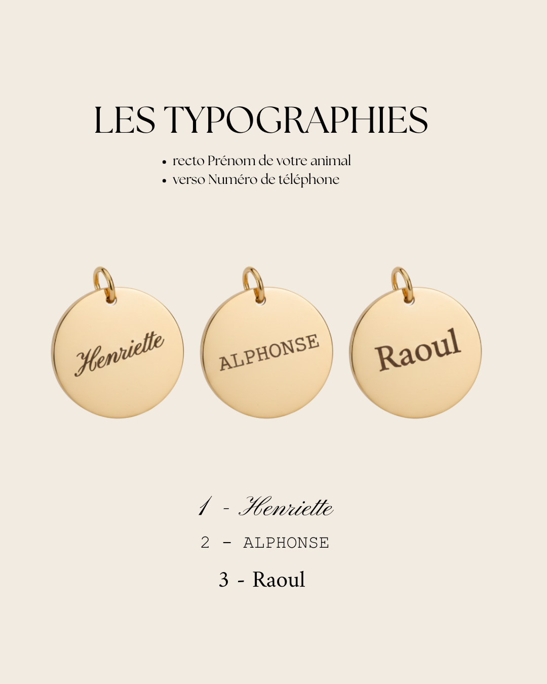 Collier médaille gravée Châtaigne