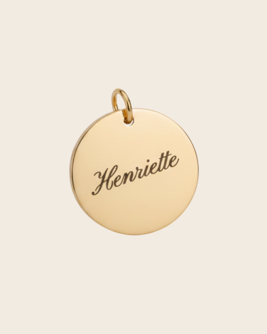 Collier médaille gravée Vert Emeraude