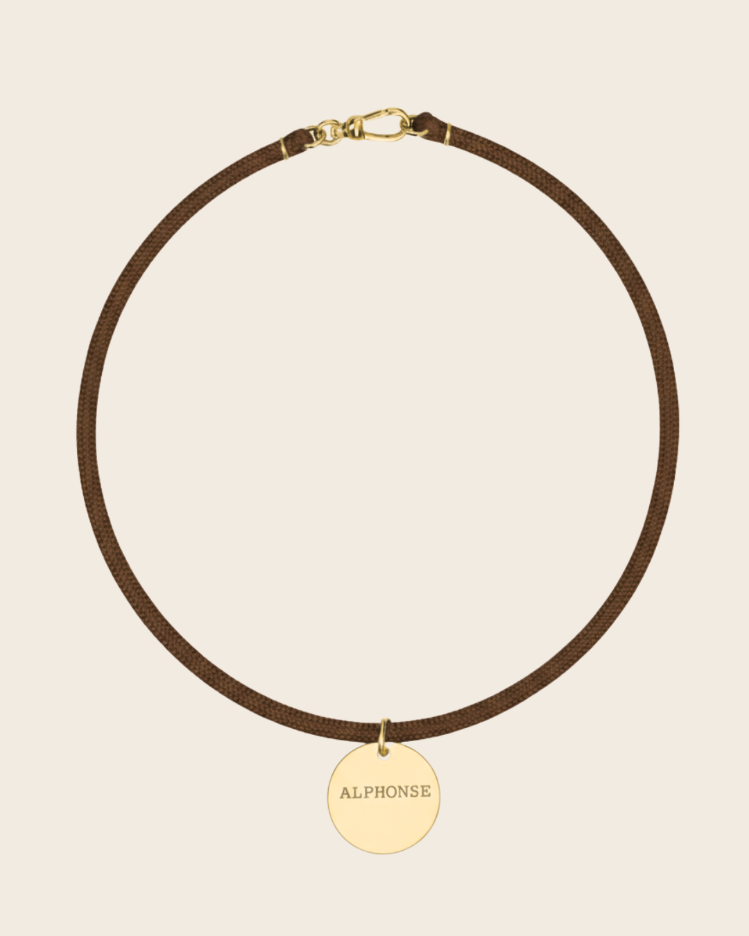 Collier médaille gravée Chocolat