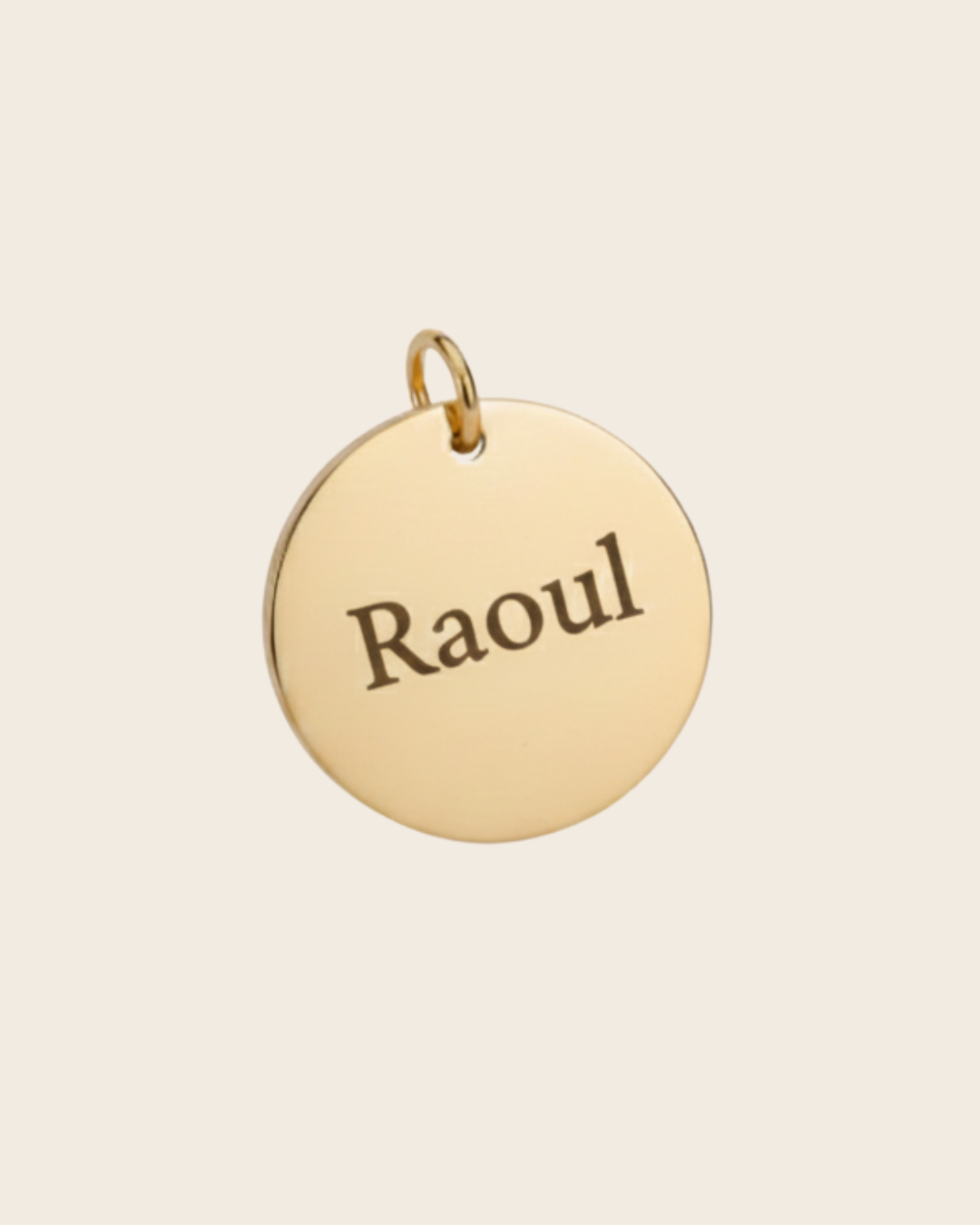 Collier médaille gravée Vert Emeraude